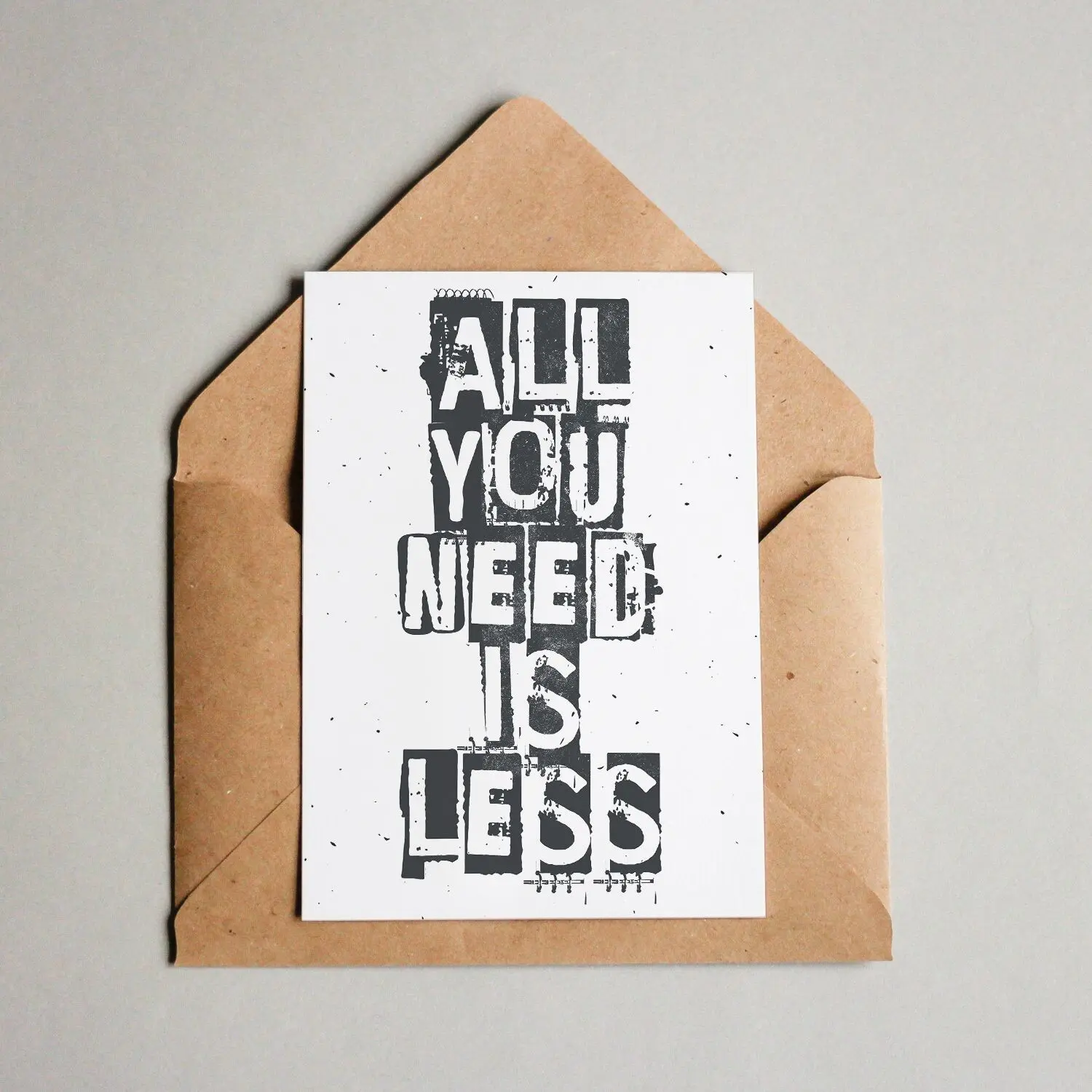 Postcard All you need is less