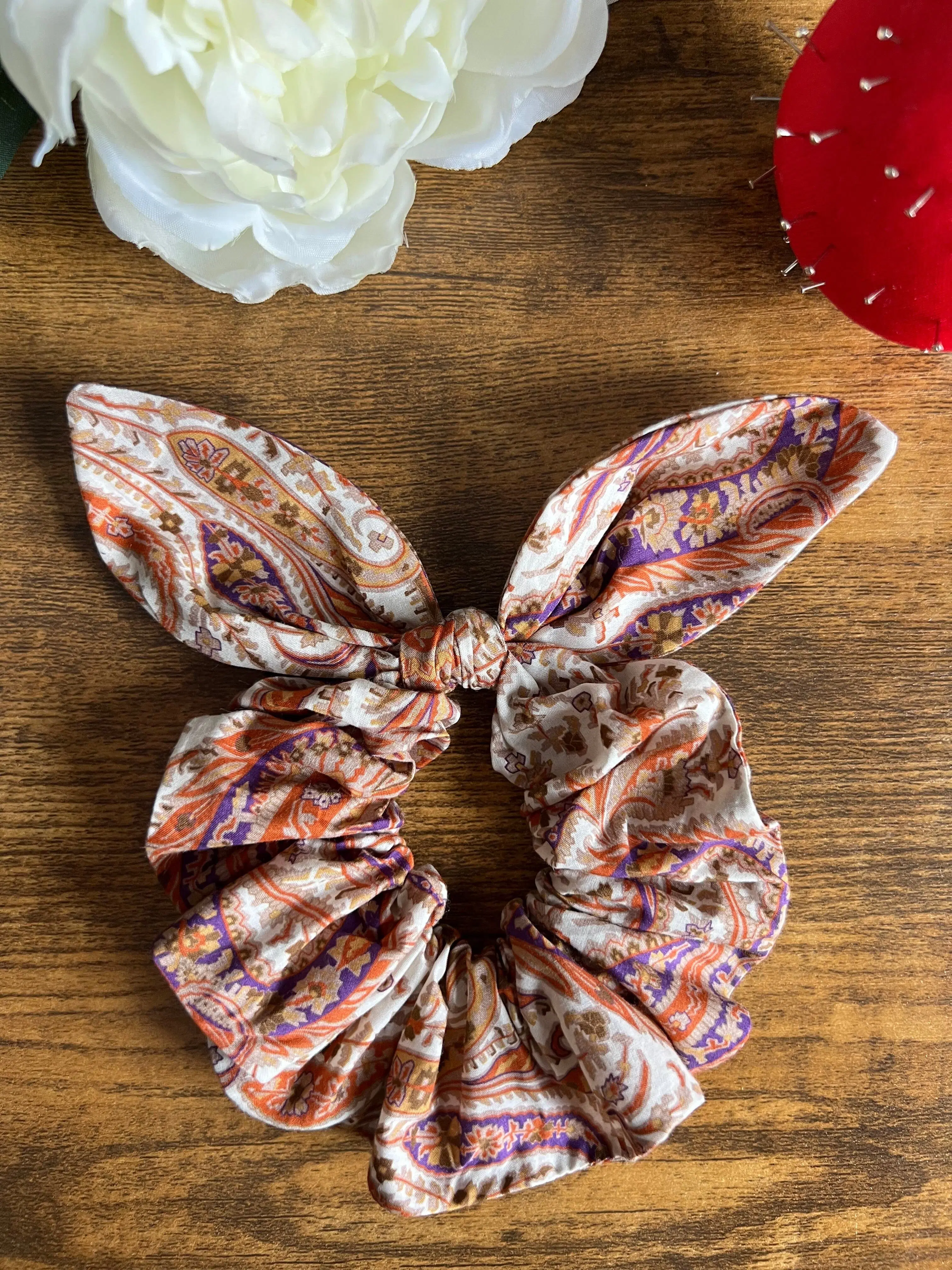 Orange Scrunchie - Liberty of London maxi bow