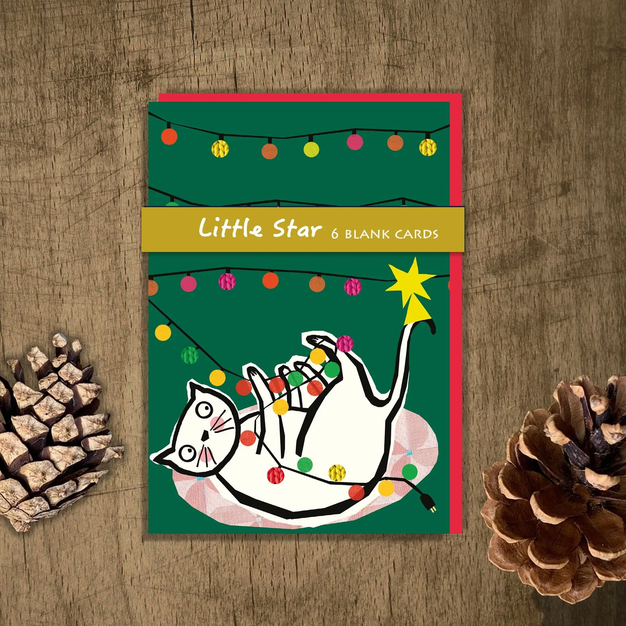 Pack de cartes de Noël – Chat et lumières