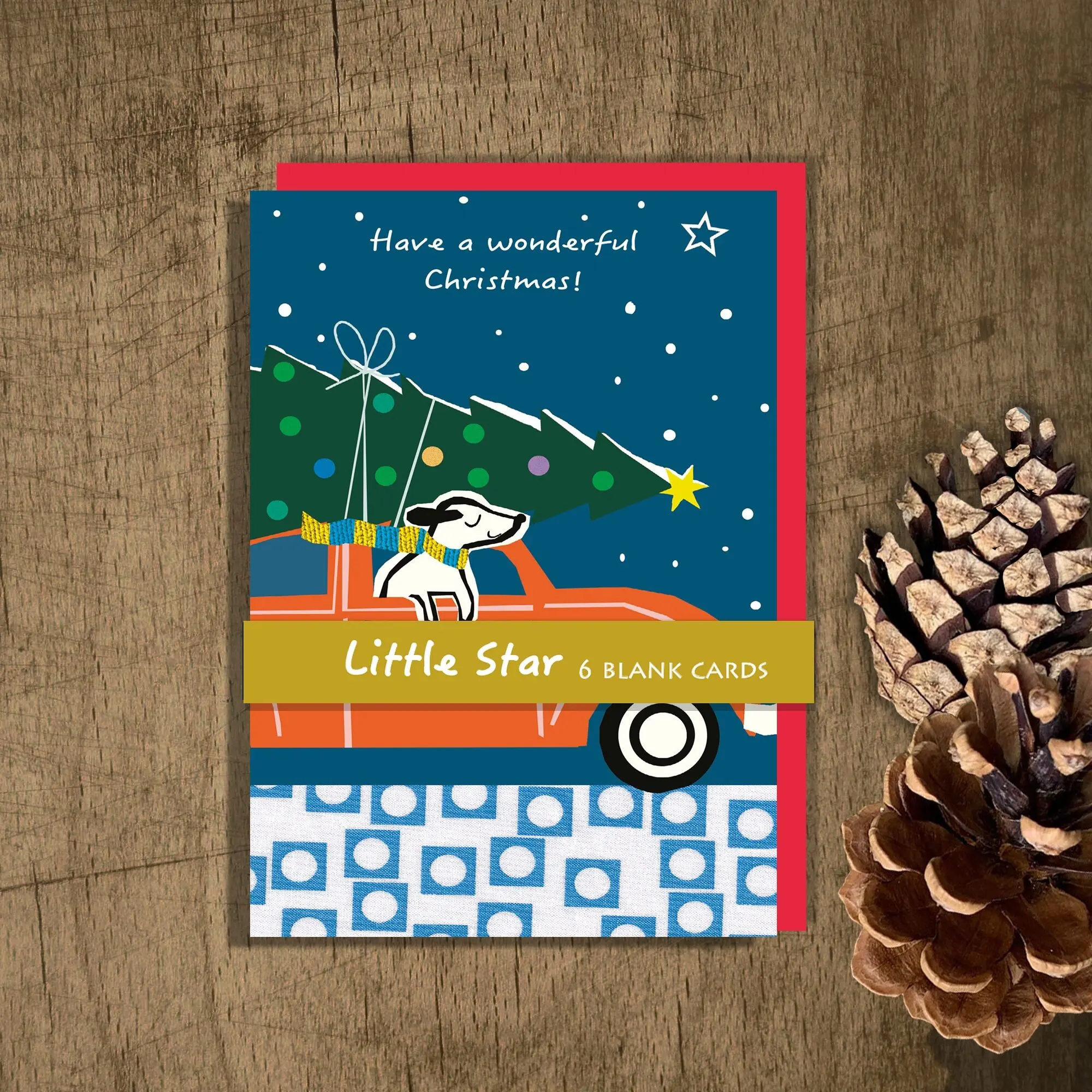 Pack de cartes de Noël – Chien et arbre