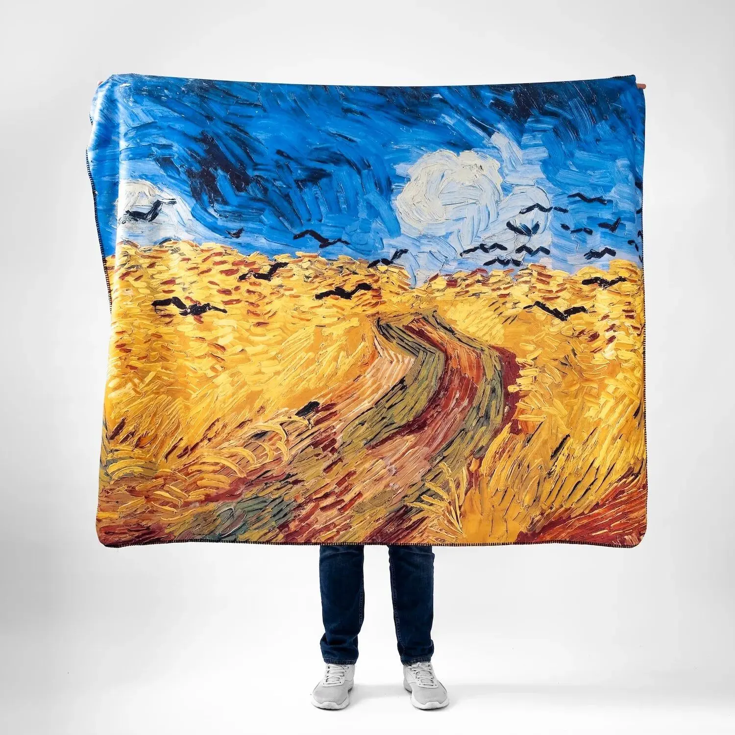 Coperta del campo di grano di Vincent Van Gogh | Lancio polare artistico | Accogliente ed ecologico
