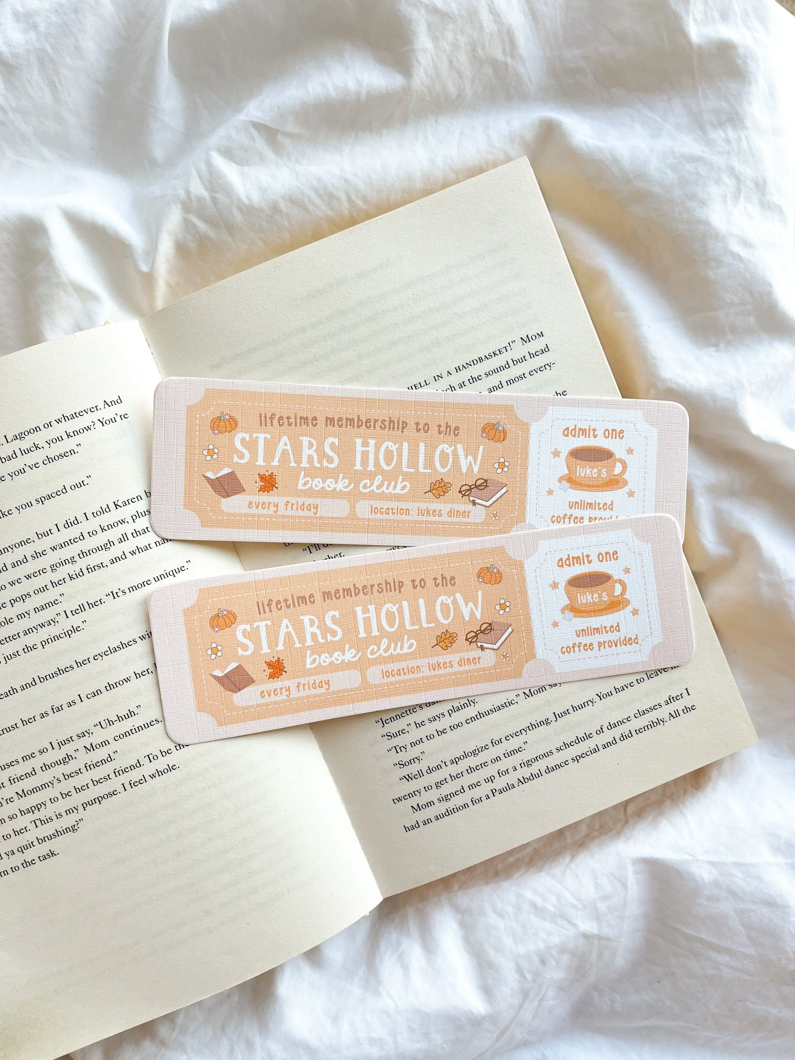 Lesezeichen für den Buchclub von Stars Hollow | Gemütliches Herbst-Lesezeichen