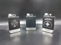 Flachmann "Fritz", 225ml, auslaufsicher, Edelstahl schwarz mit/ohne Gravur