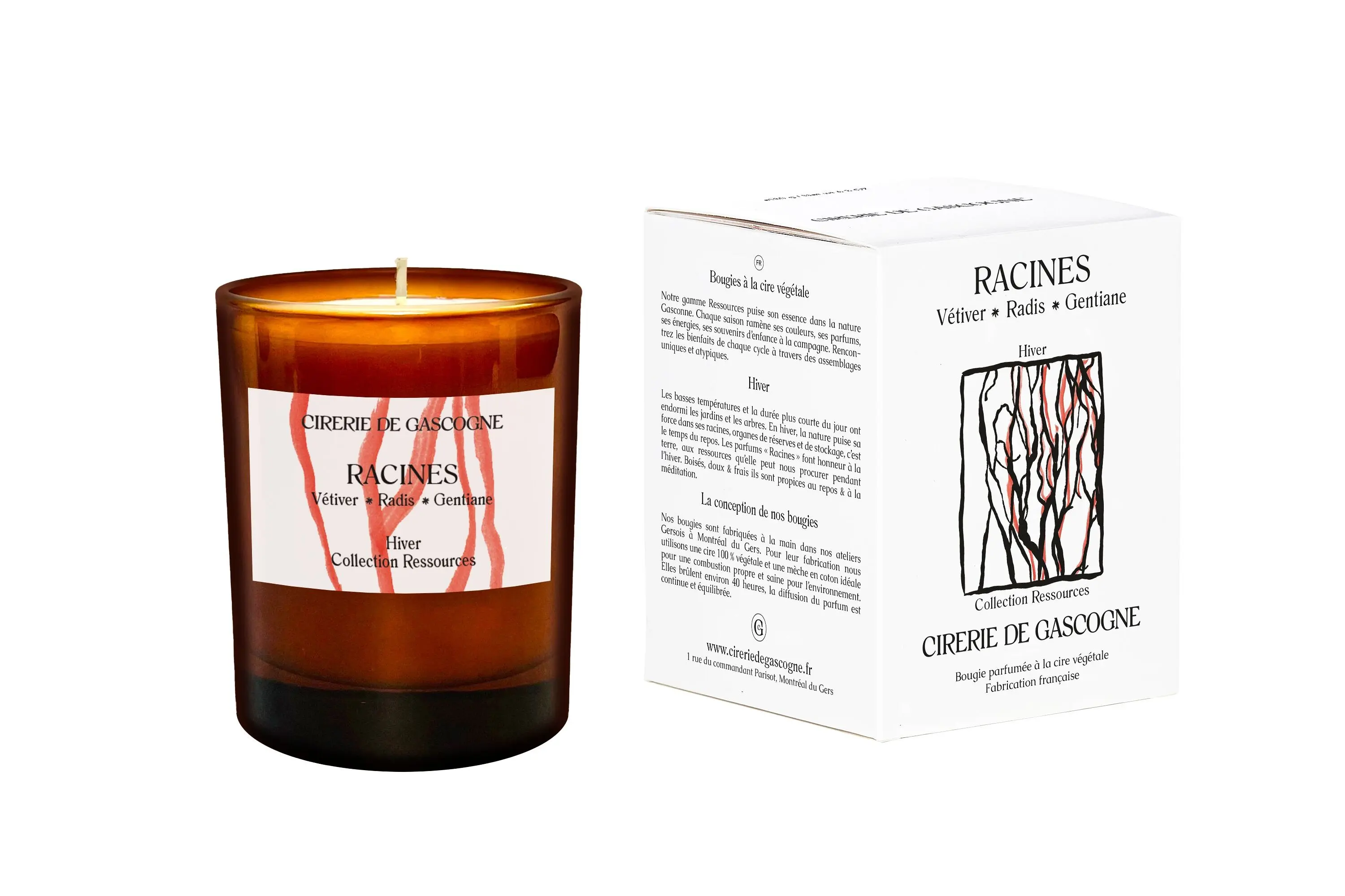 Candle scented with Roots - Vetiver - Radish - Gentian Winter Perfumes collection Resources