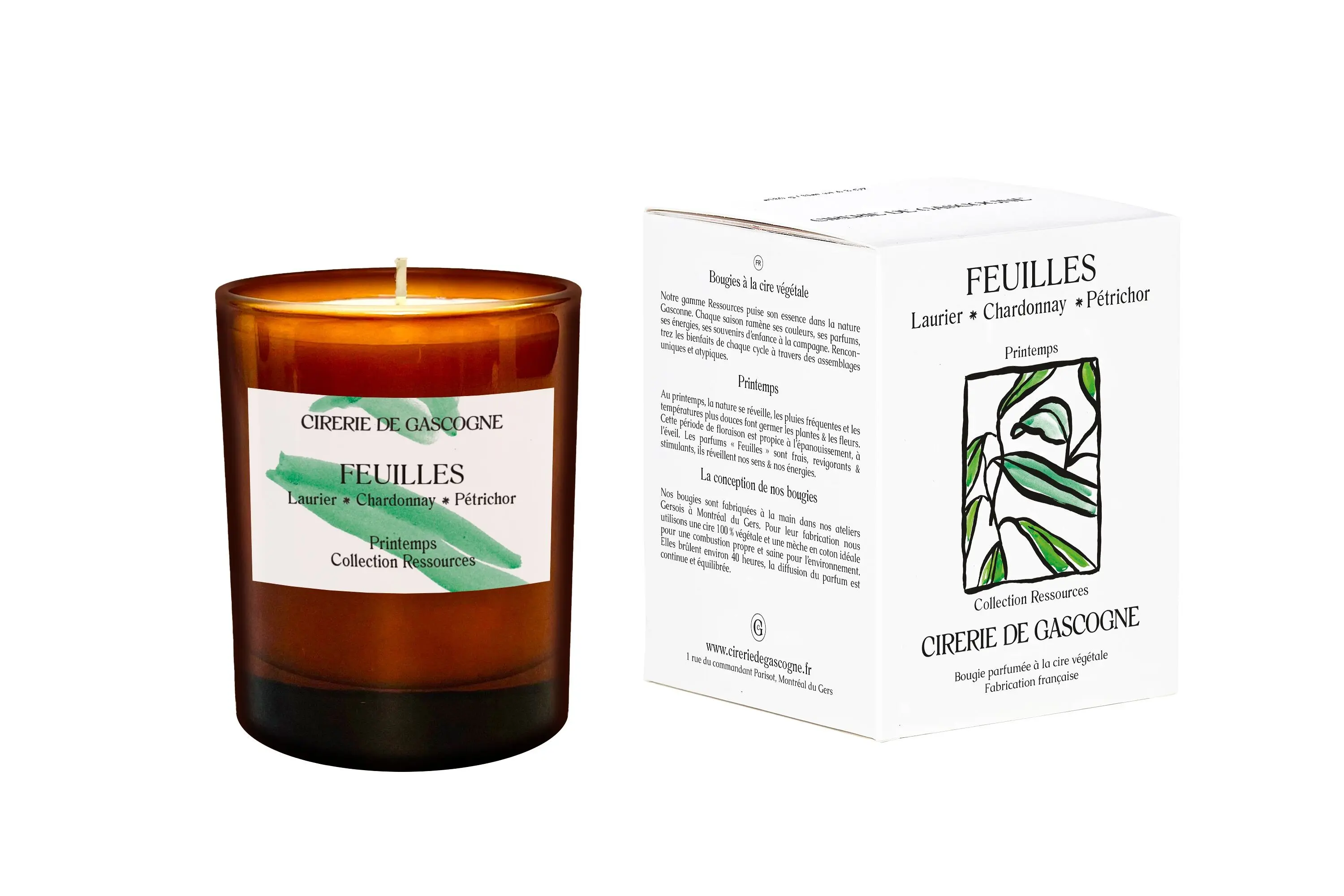 Candle scented with Laurel Leaves-Chardonnay-Petrichor Perfume Spring collection Resources