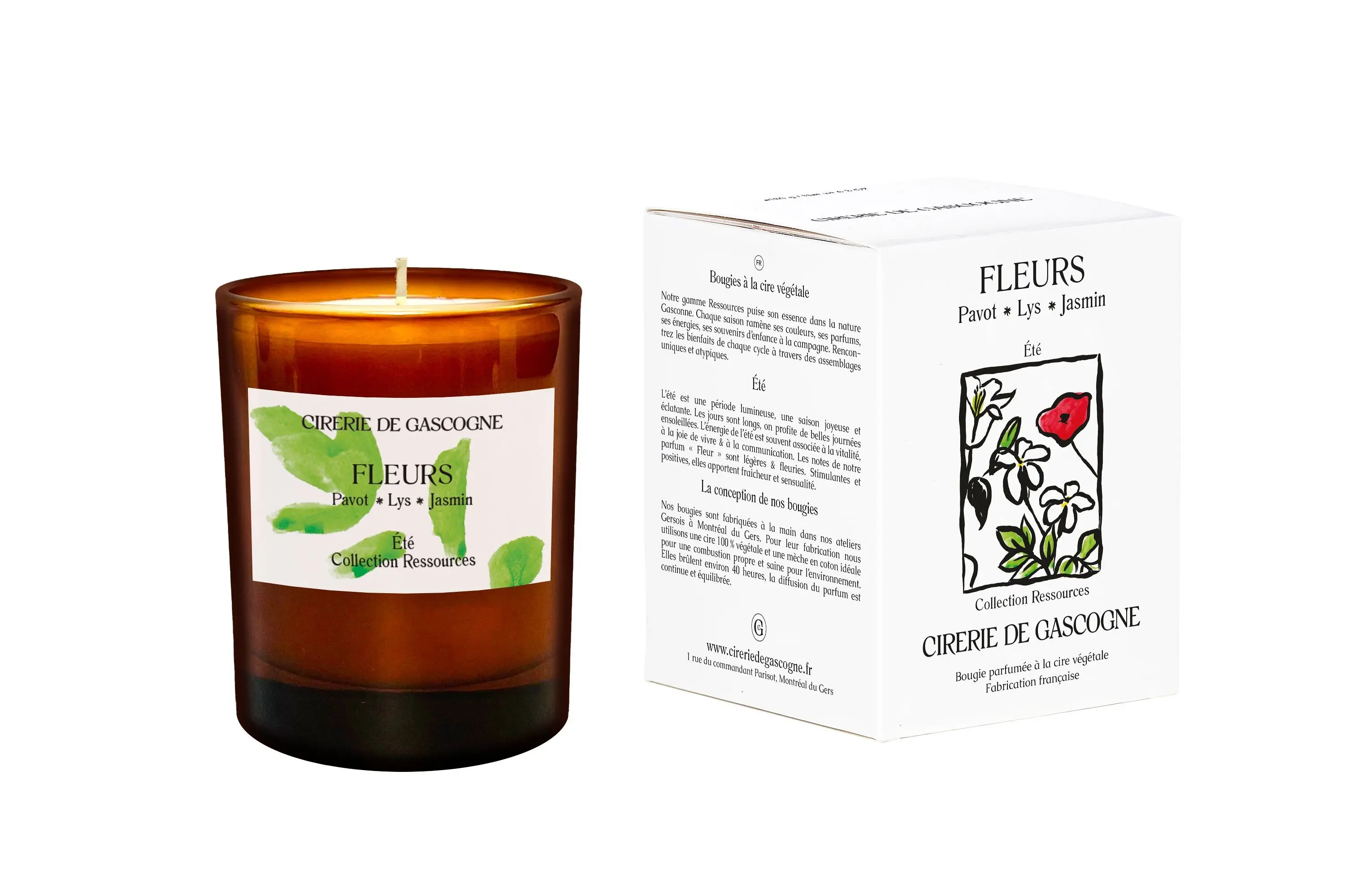 Poppy - Lily - Jasmine Flower Scented Candle Summer Perfume Resources Collection