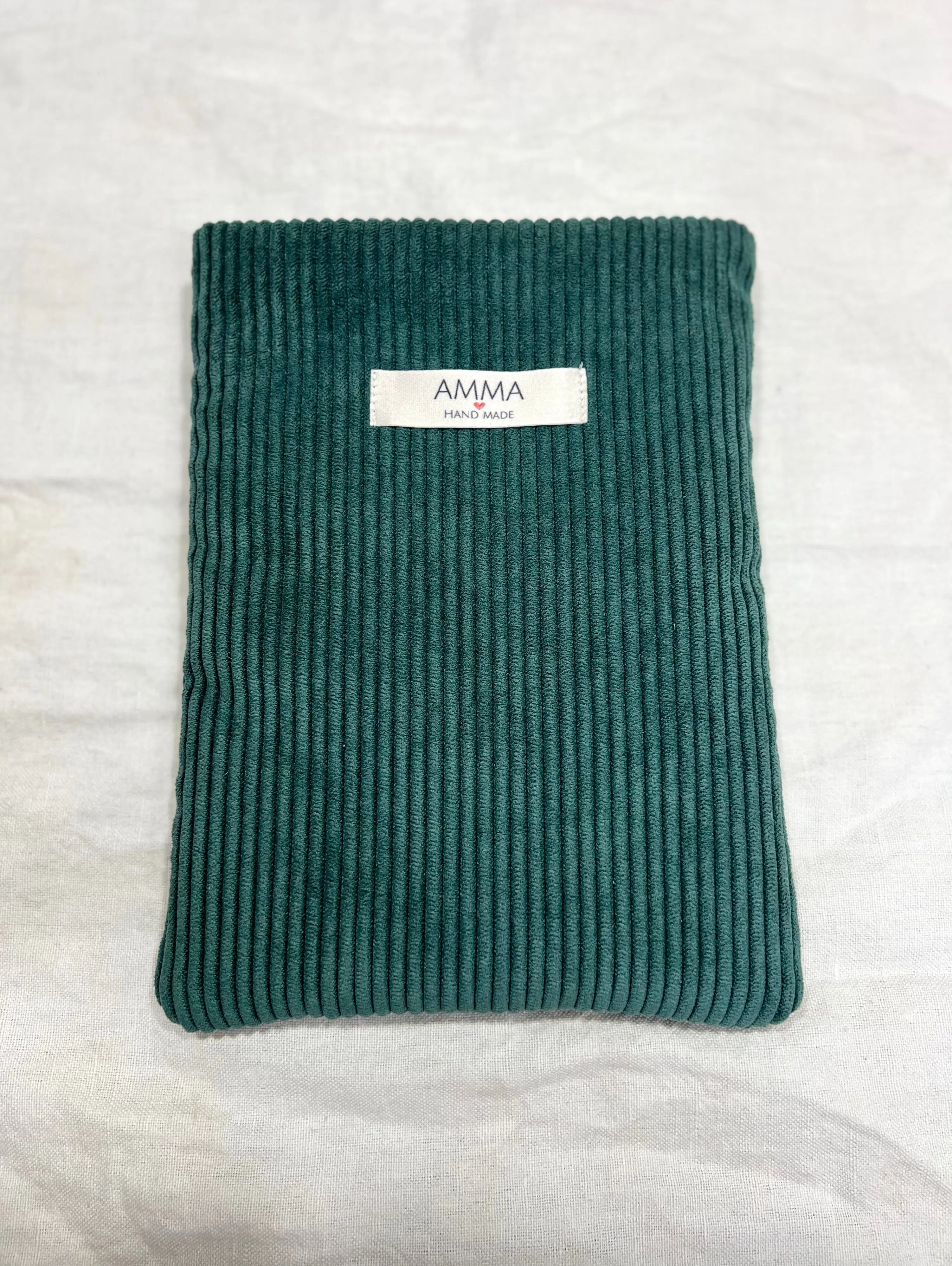 Fir green corduroy book cover