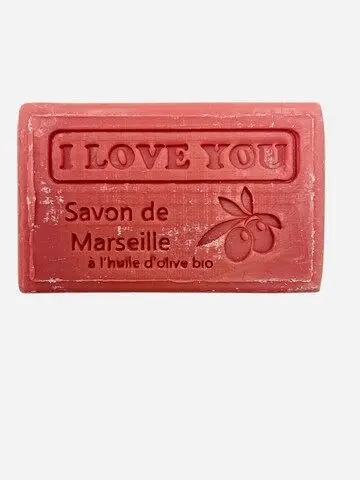 Marseille soap with organic olive oil - "I Love You" - 125 g