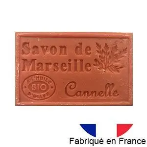 Marseille soap with organic olive oil - Cinnamon fragrance - 125g