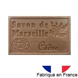Marseille soap with organic olive oil - Cedar fragrance - 125g