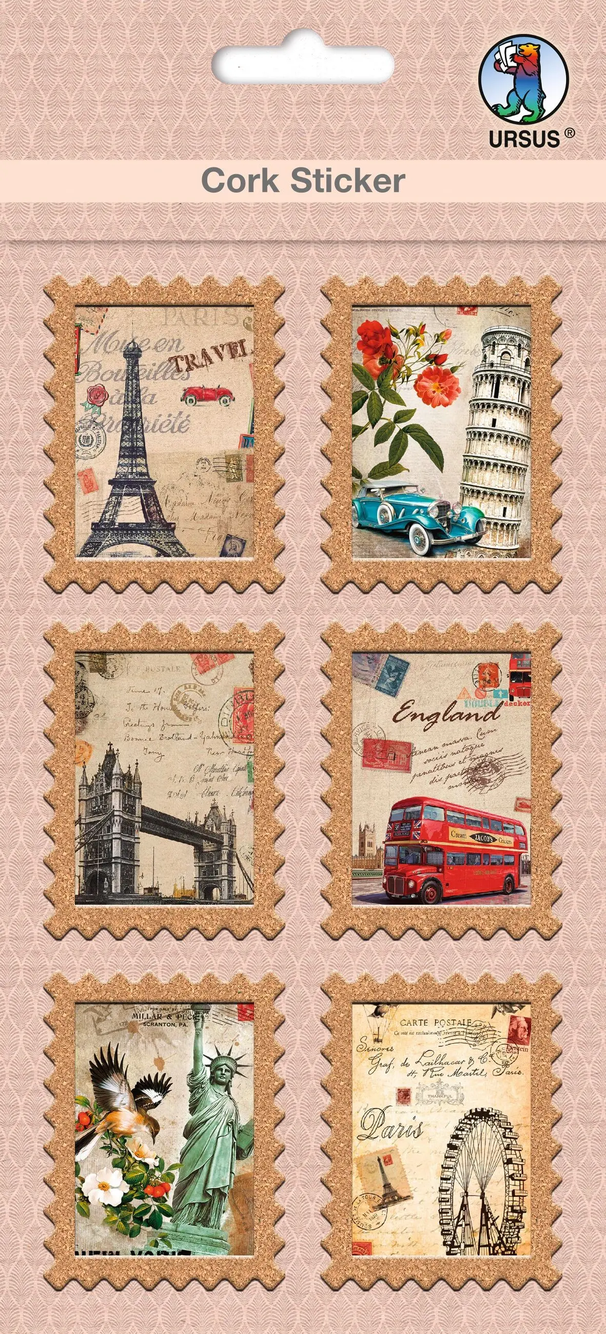 cork sticker "Stamp City Tour"