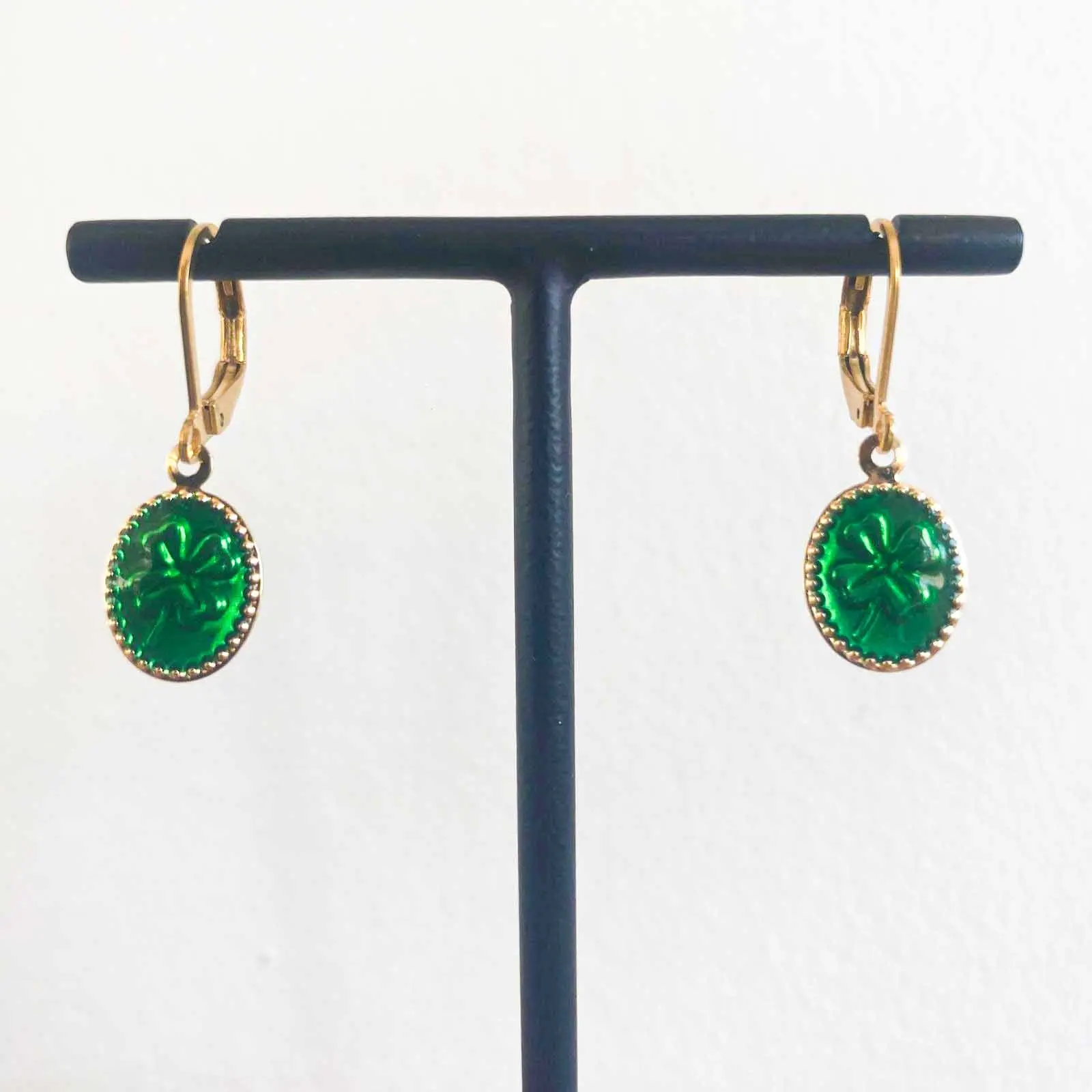 Green Clover Earrings