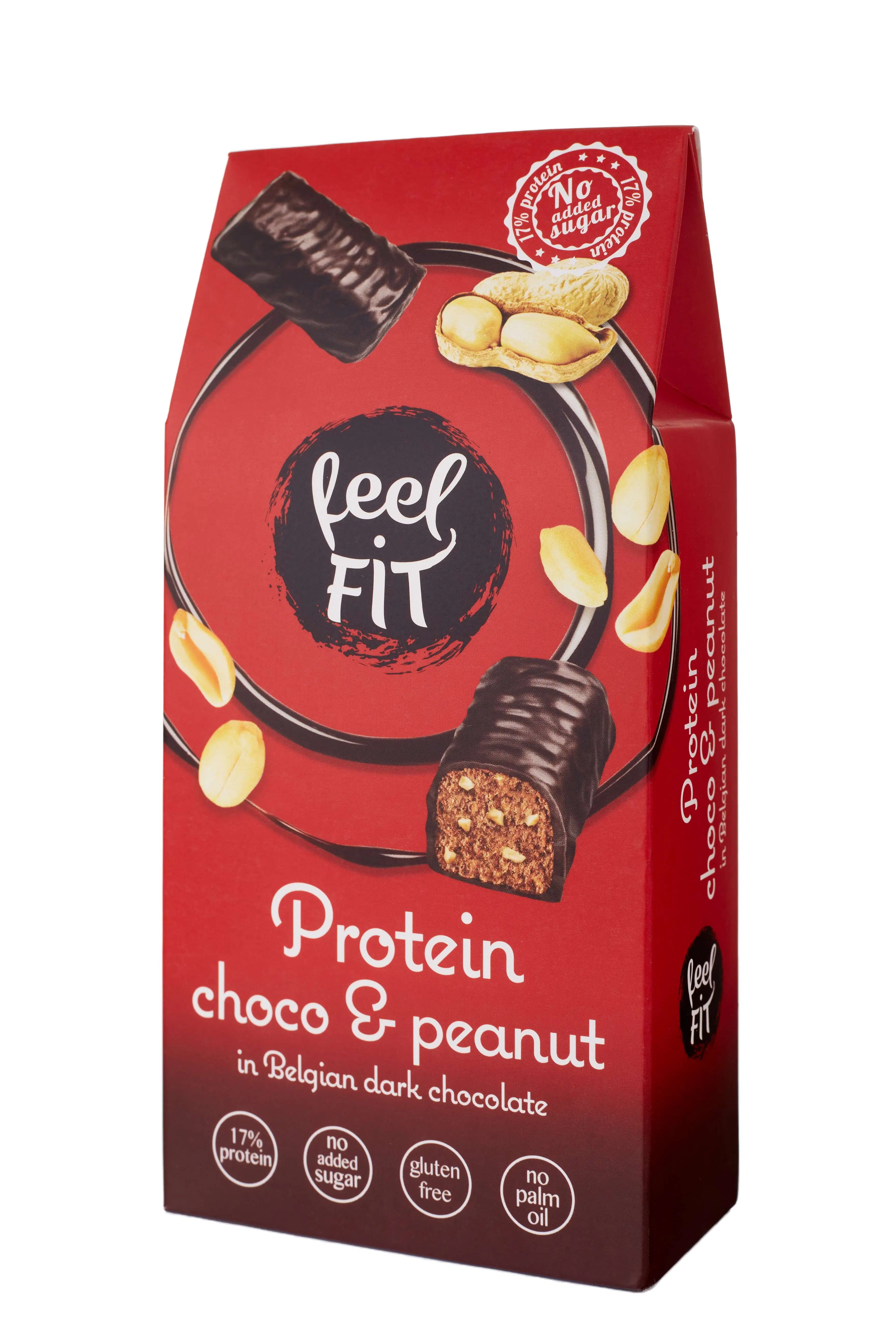 Feel FIT Choco & Peanut Chocolates, 17% Protein, No Added Sugar 83g