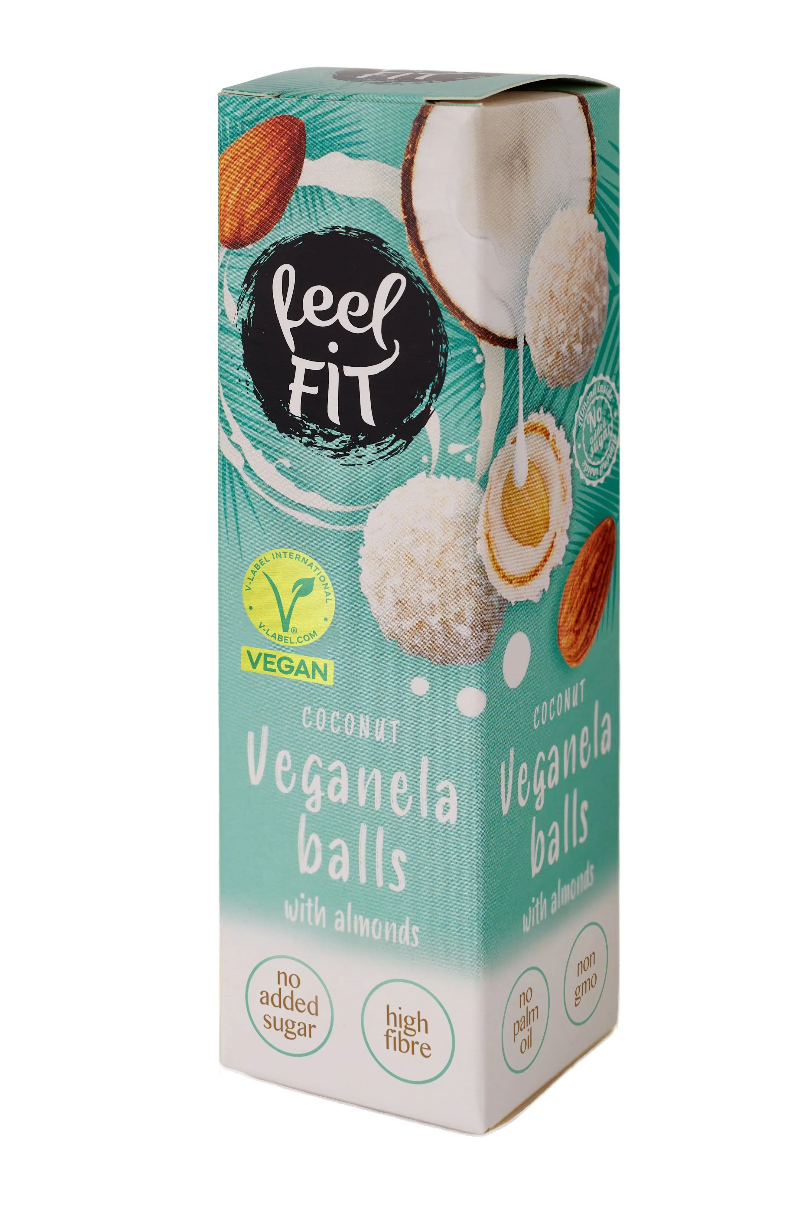 Feel FIT Veganela Coconut Balls With Whole Almond, Vegan, No Added Sugar, No Pailm Oil 27g
