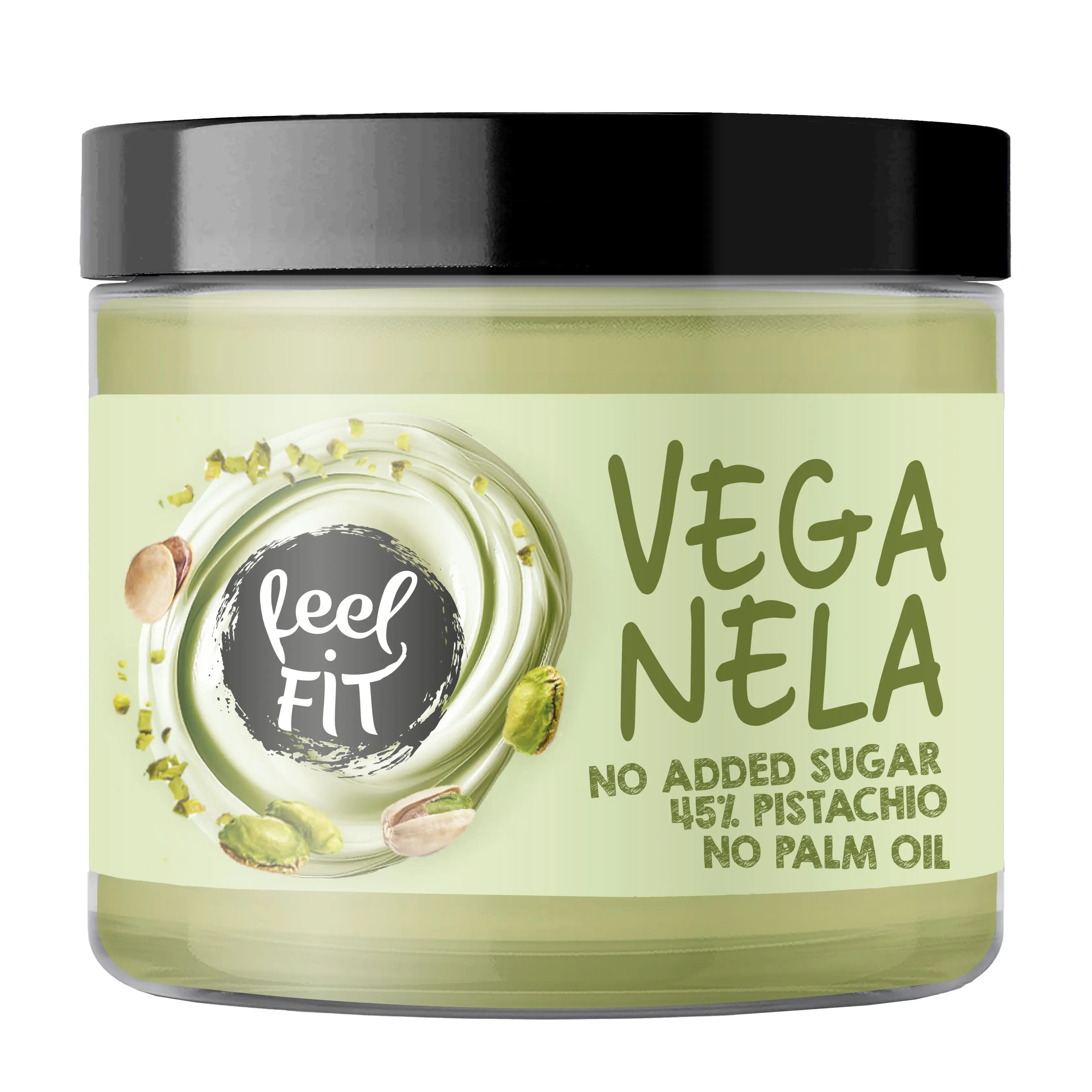 Feel FIT Veganela Pistachio 45% Spread, Vegan, No Added Sugar, No Palm Oil 200g