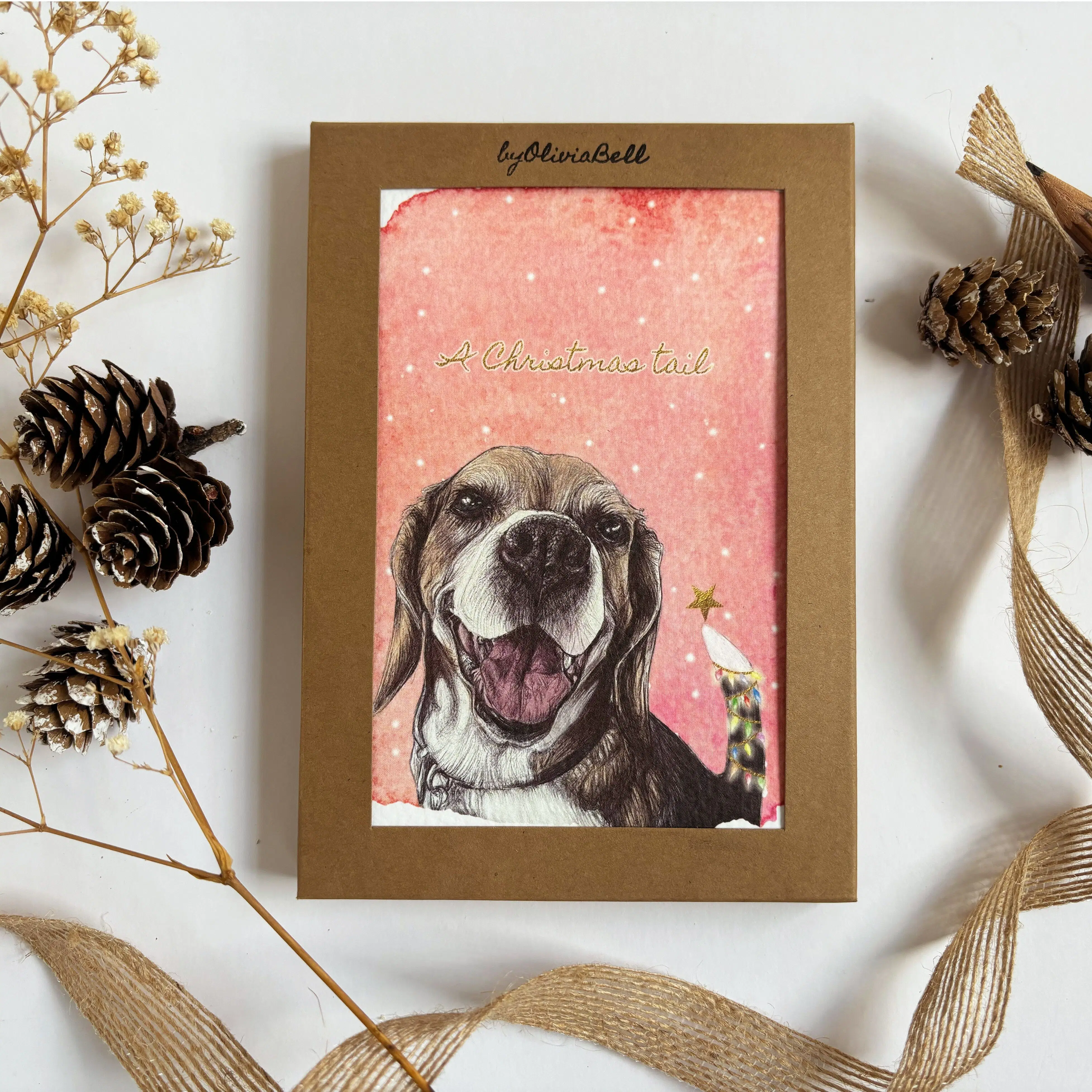 Lot de cartes de Noël avec carlin, épagneul, beagle et teckel