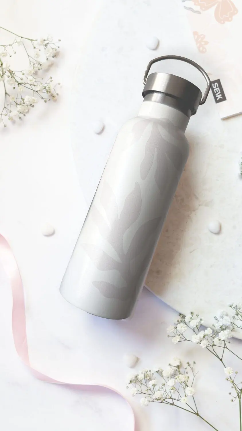 Water Bottle/Thermos - sandy leaves 500ml (beige)