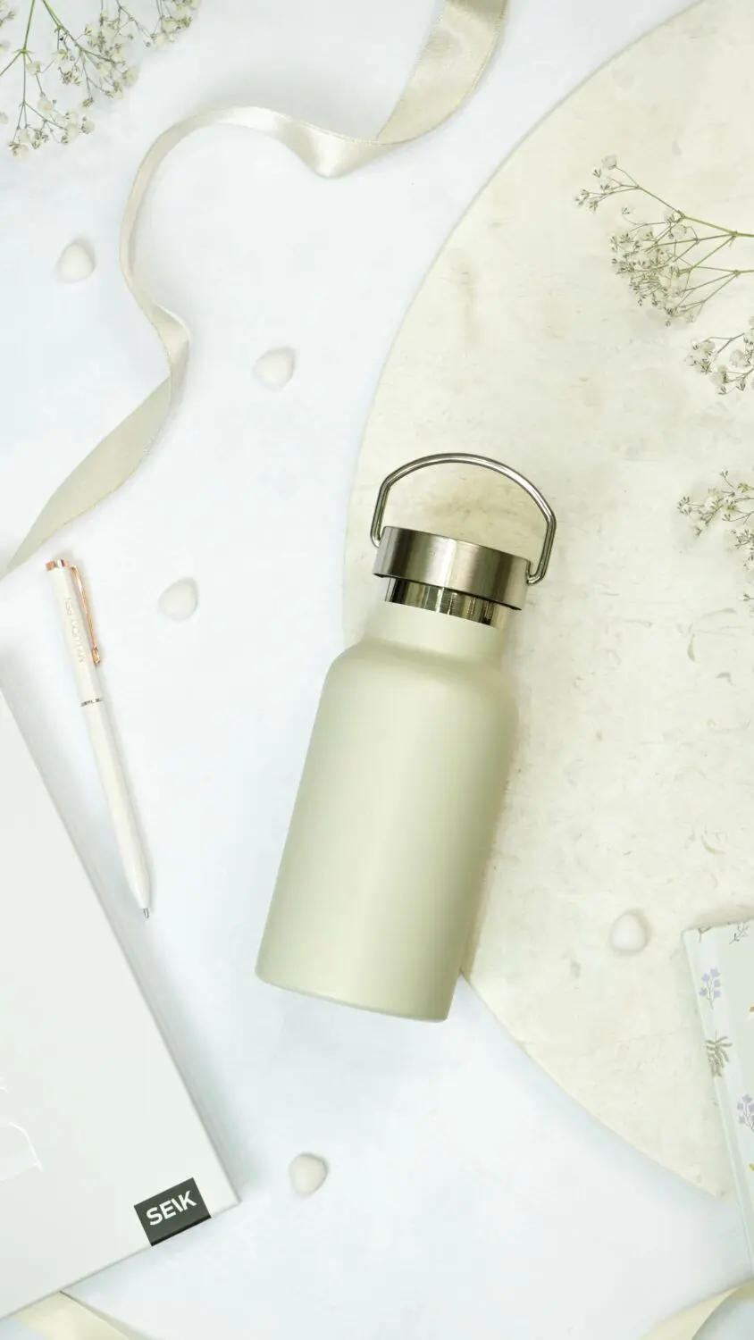 Water Bottle/Thermos - beige 350ml