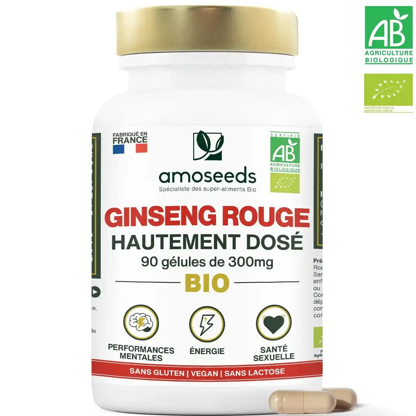 Bio Roter Ginseng, hochdosiert | 90 Kapseln