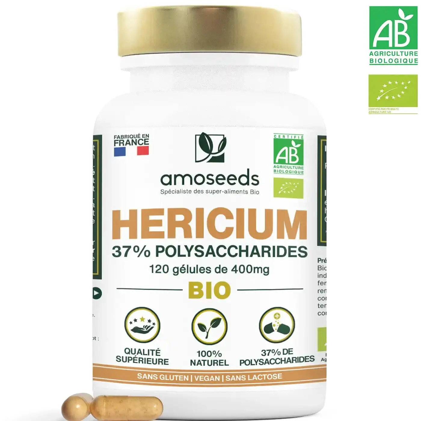 Hericium organisch, 37 % Polysaccharide | 120 Kapseln