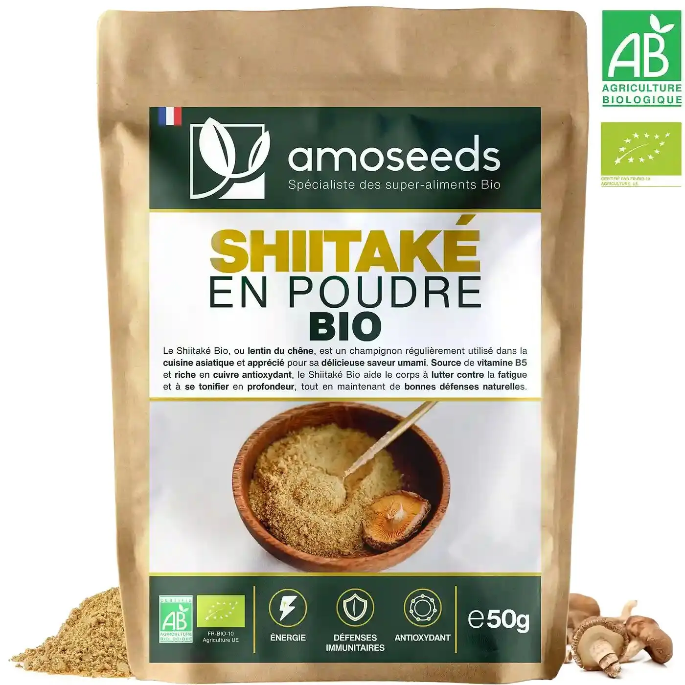 Bio-Shiitake-Pulver 50g
