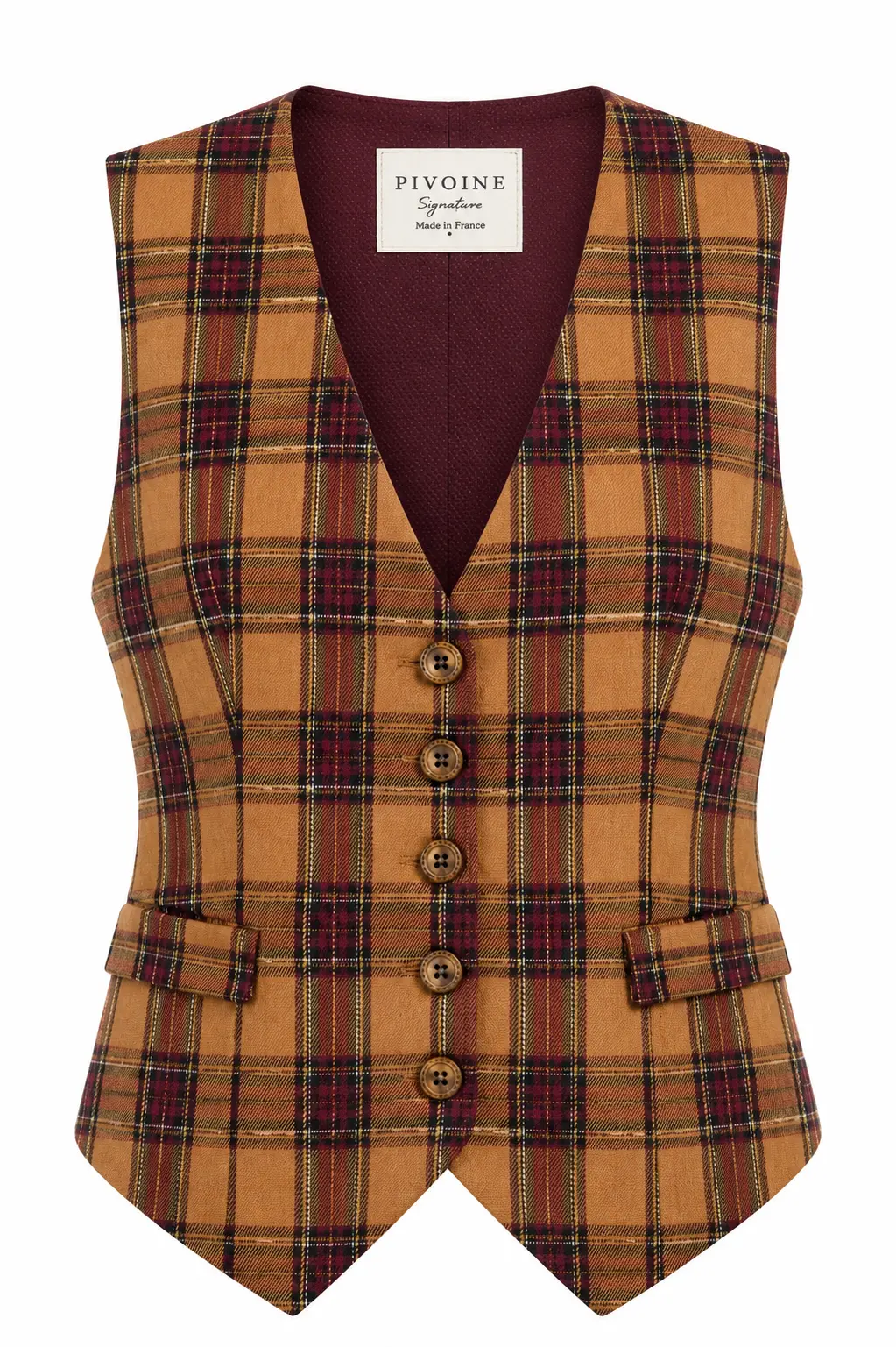 Veston Académia Tartan camel/bordeaux