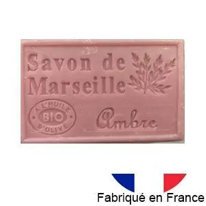 Marseille soap with organic olive oil - Amber fragrance - 125g