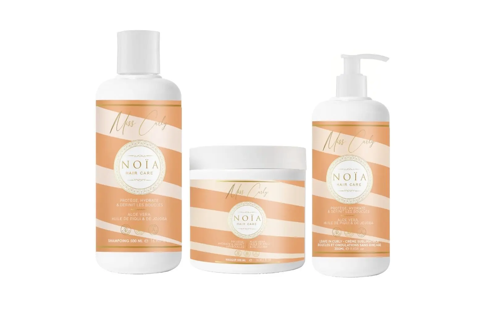 Miss Curly Trio NOÏA Hair – Lockenpflege-Routine – Shampoo, Maske & Leave-in