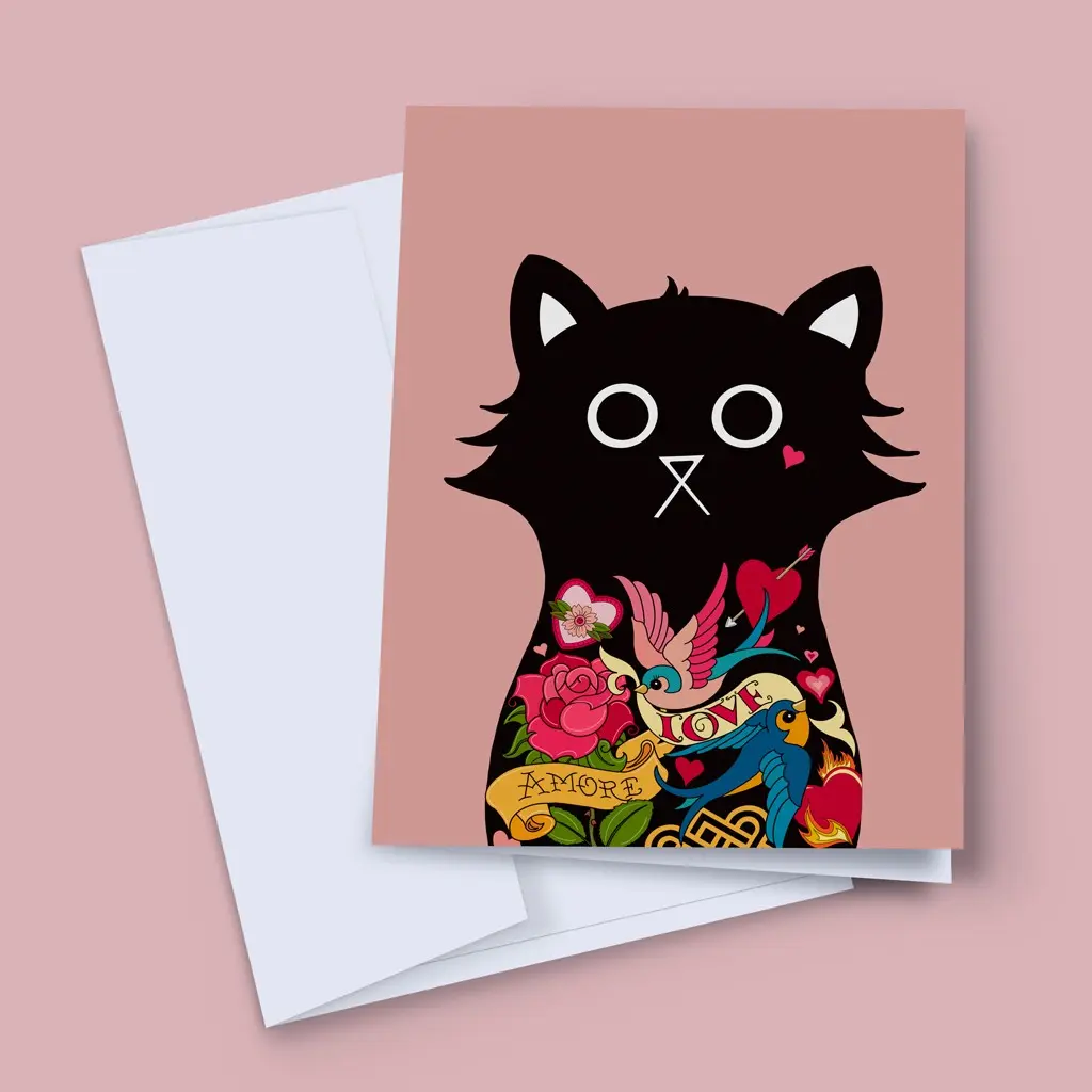 Valentino Cat Cat Card
