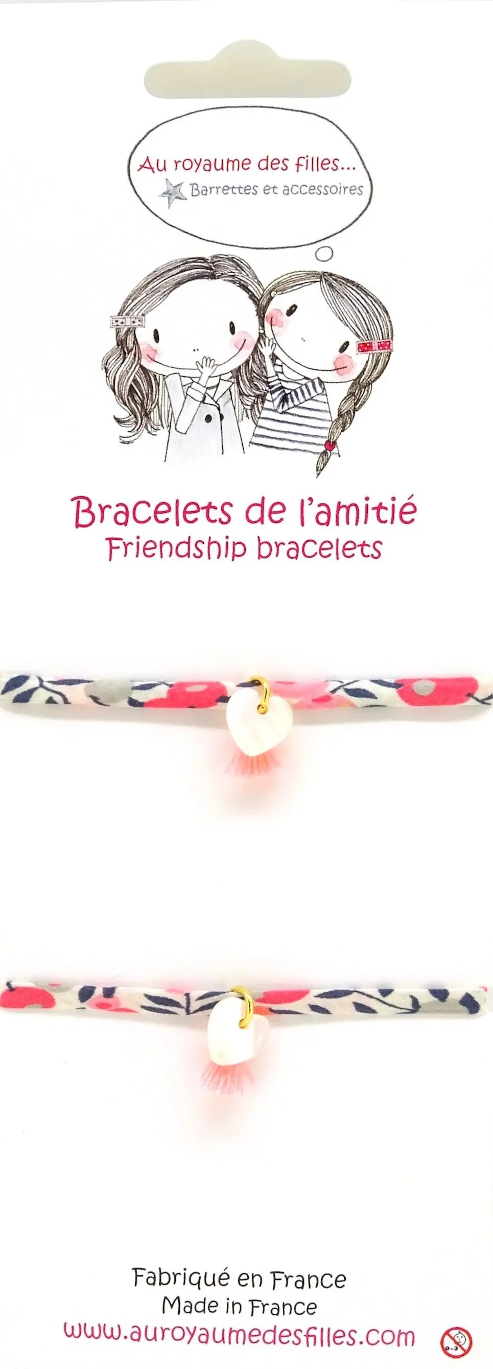 Mother-of-pearl heart friendship bracelets -BAM6