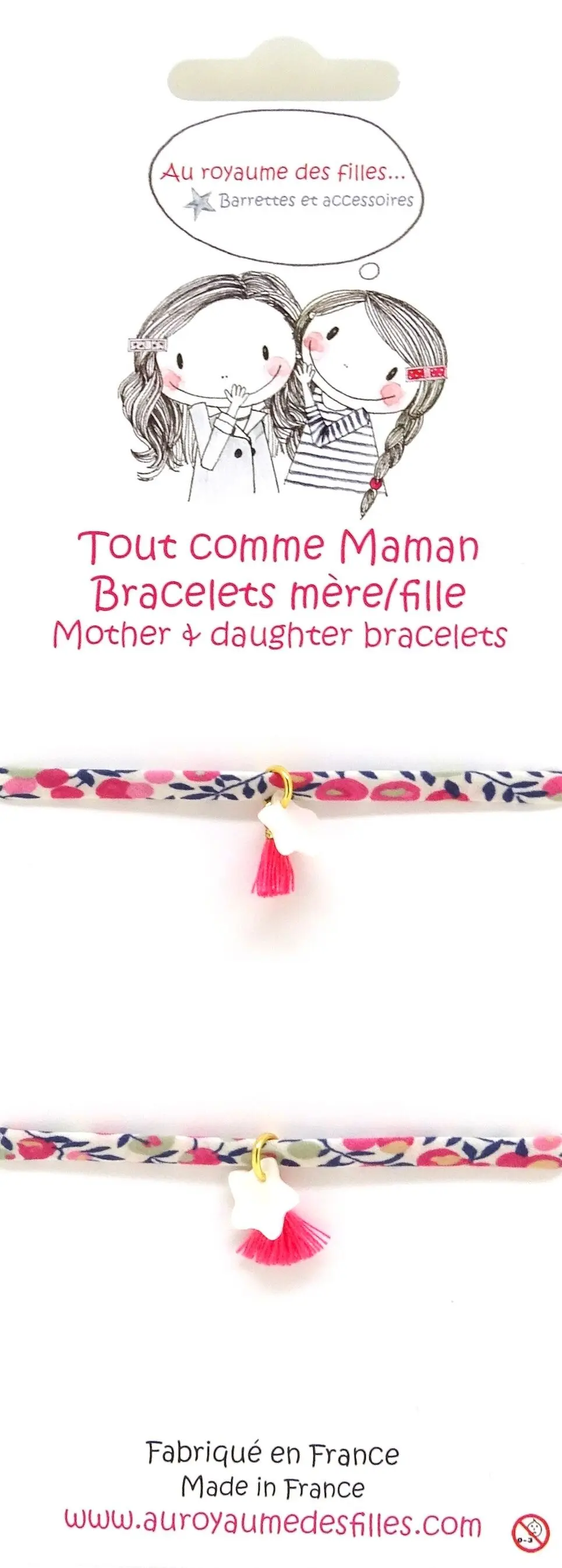 Mother/Daughter bracelets, mother-of-pearl star BMF3