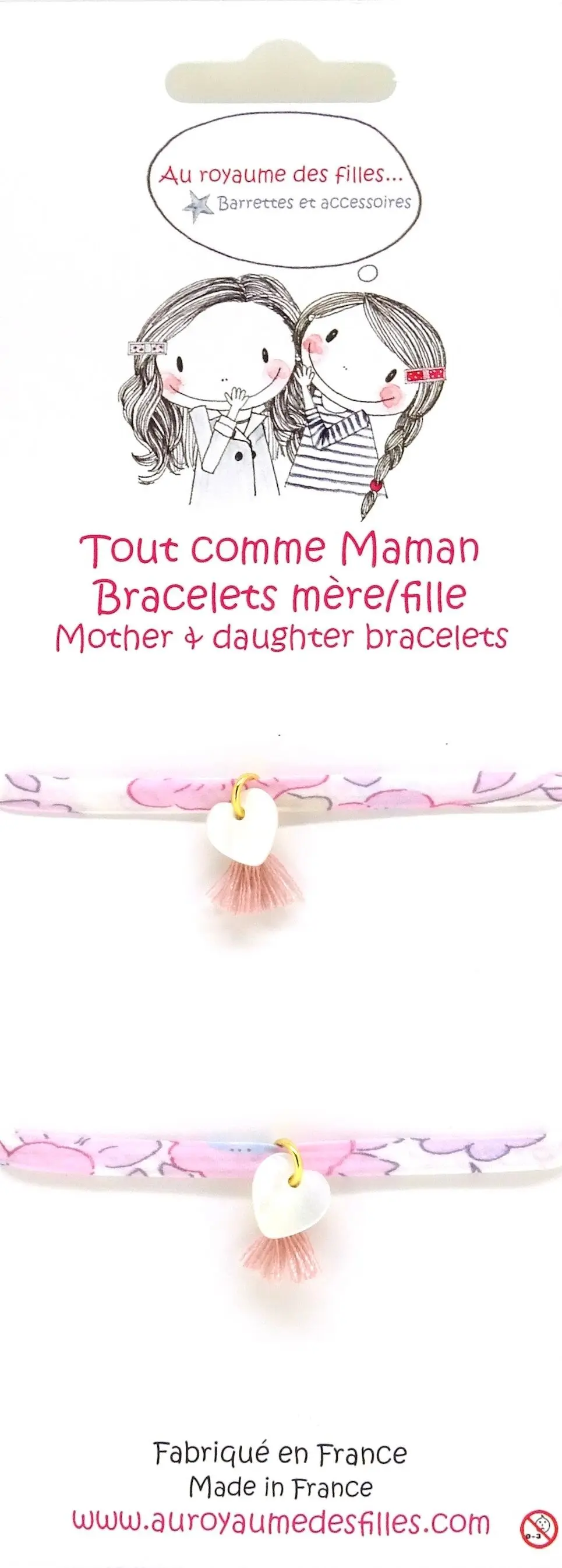 Mother/Daughter mother-of-pearl heart bracelets BMF6
