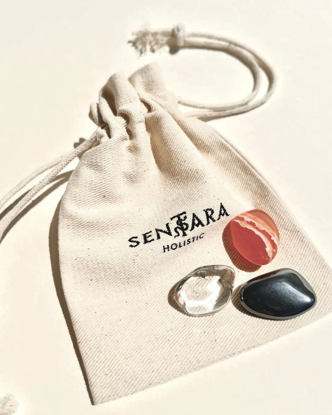 Vitality Kit - Tumbled Stones: Rock Crystal, Hematite and Carnelian