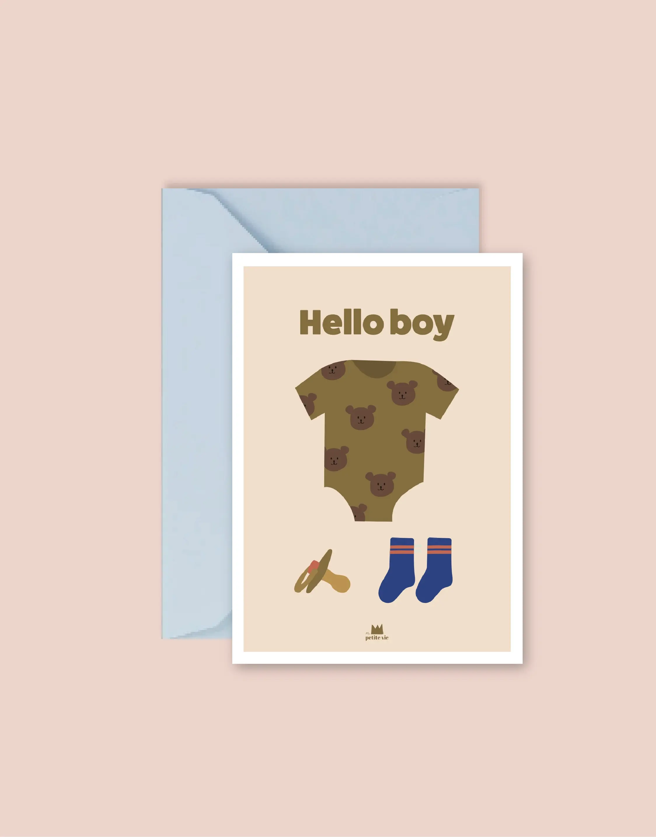 "Birth" Card: Hello Boy (with envelope)