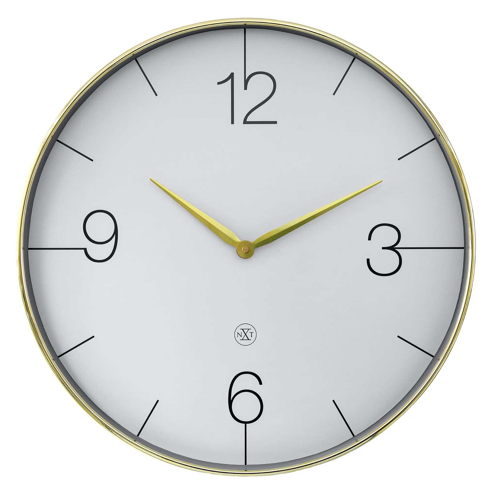 Wall clock 51cm-Silent-Gold/Chrome/Grey-Plastic-nXt 'Finesse Large'