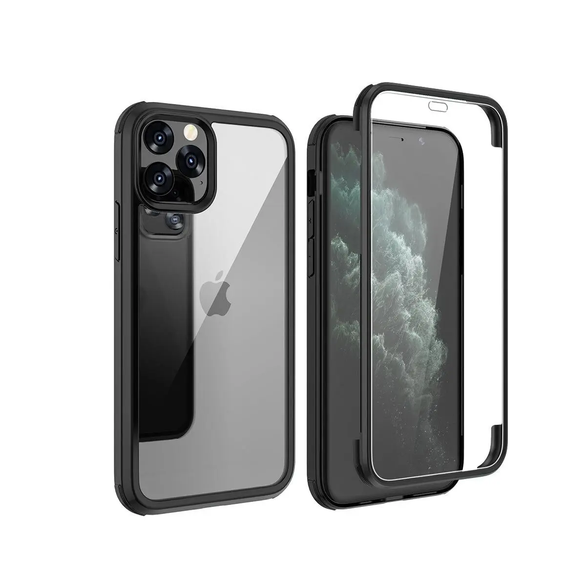 Copertura completa in vetro temperato nero iPhone 11