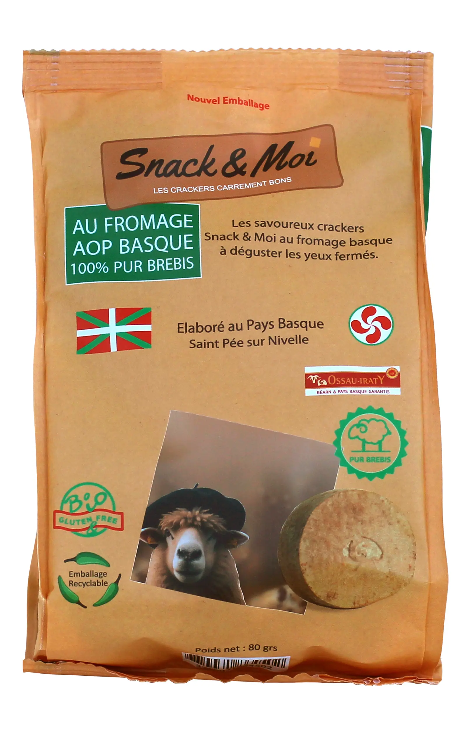 Organic Sheep's Cheese Crackers 80 grs