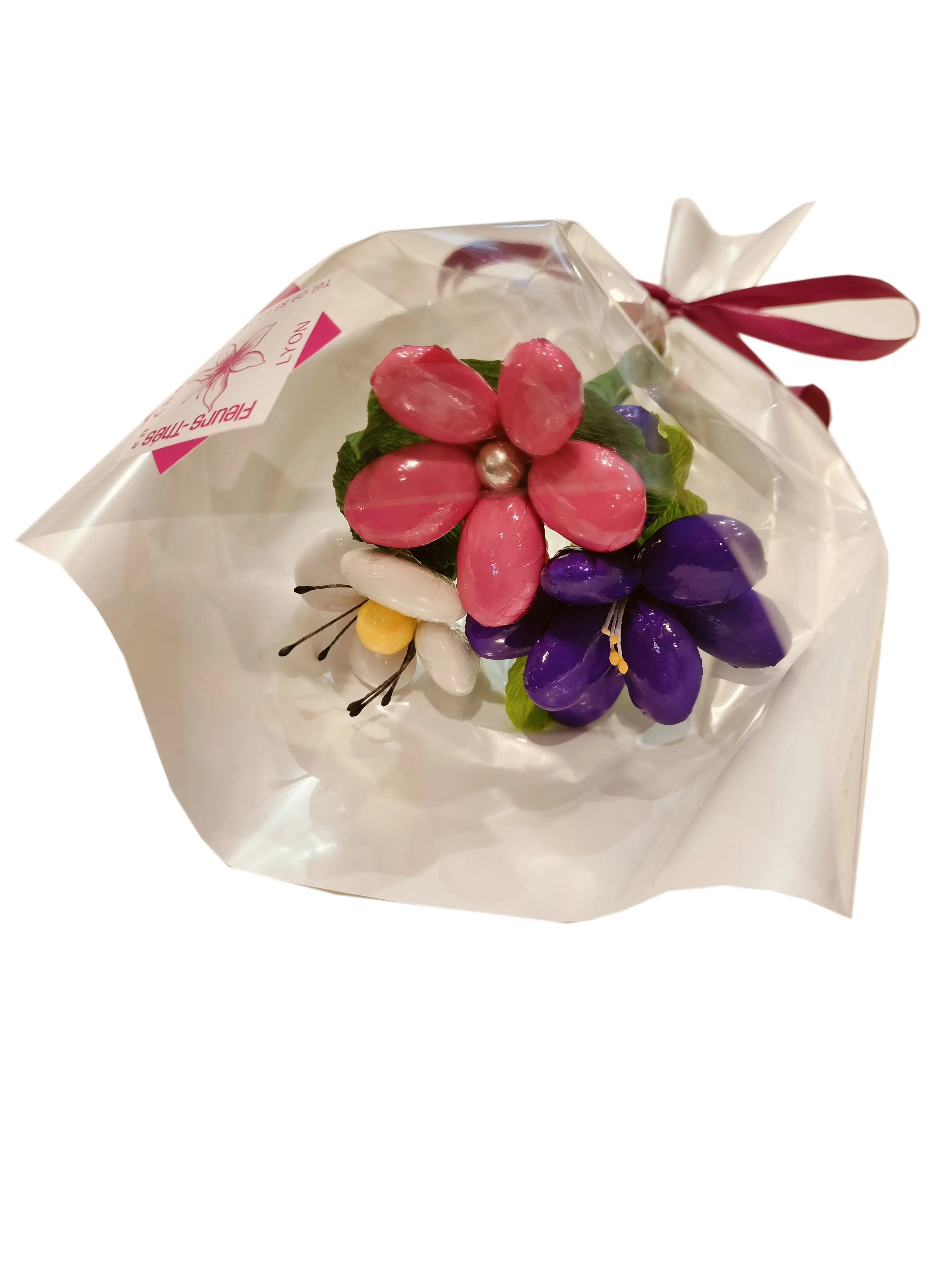 Mini bouquet freesia poppy daisy chocolate sweets