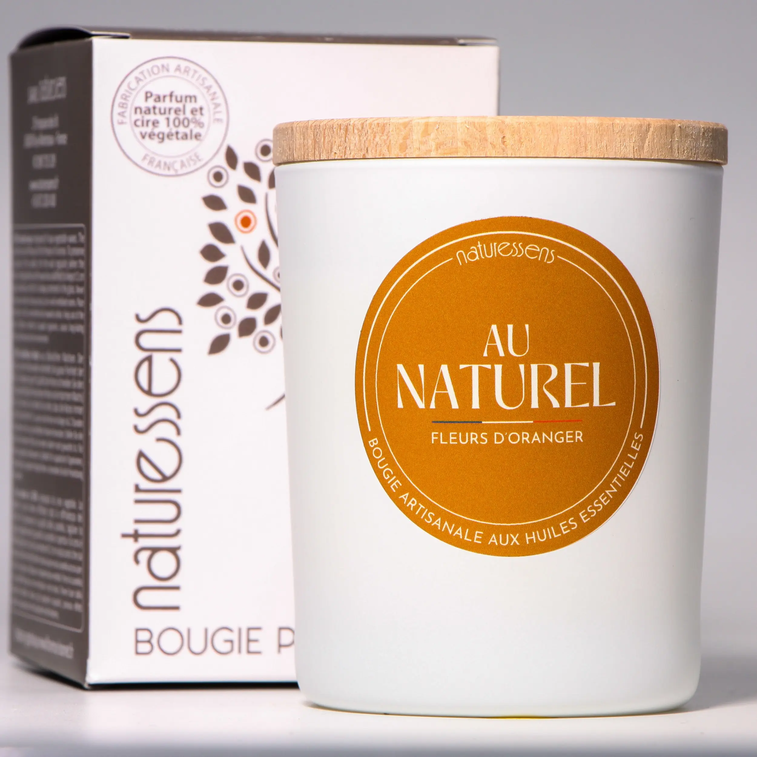 Duftkerze, Pflanzenwachs, Orangenblüte, 165 g – Kollektion „Natur“