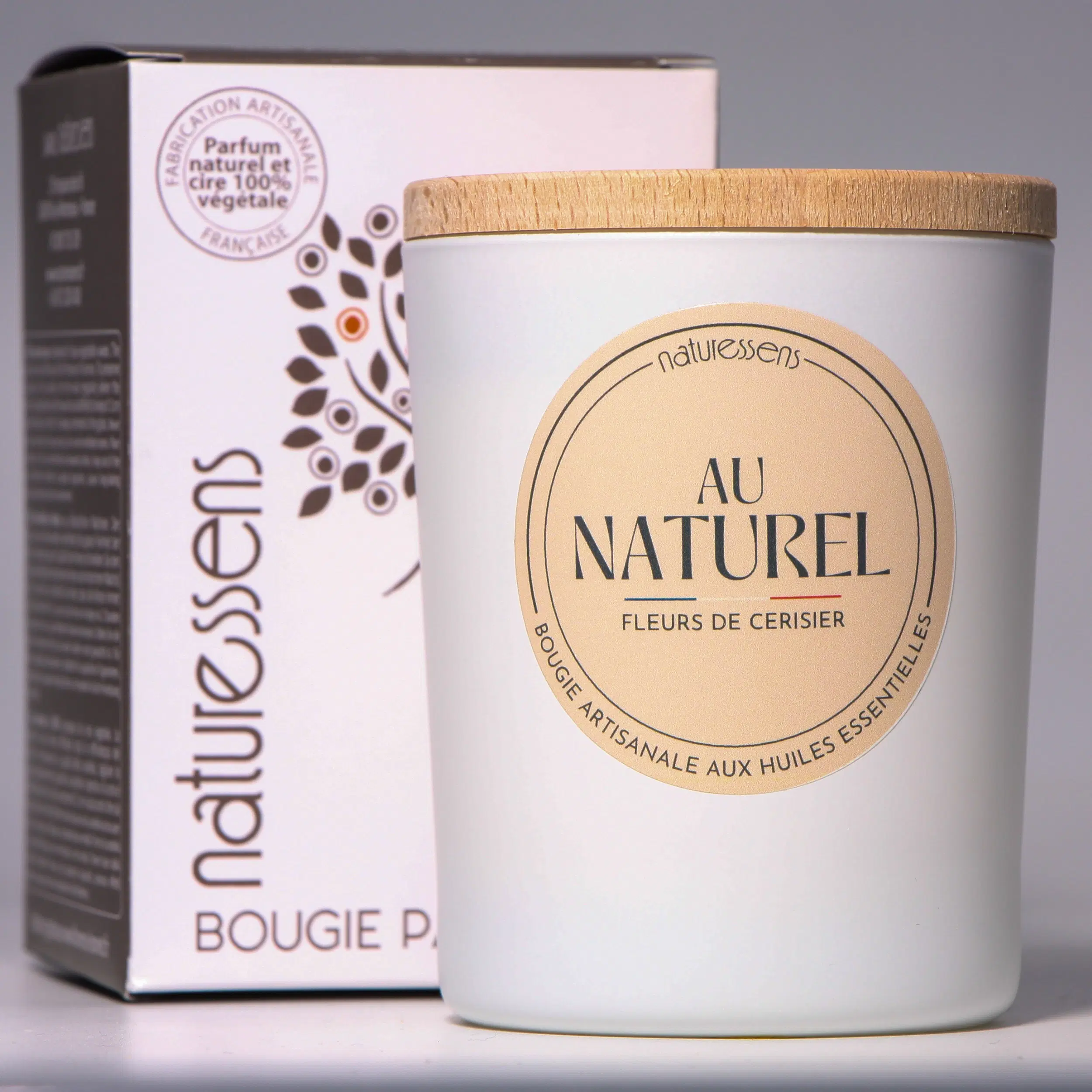 Duftkerze, Pflanzenwachs, Kirschblüten, 165 g – Kollektion „Natur“.