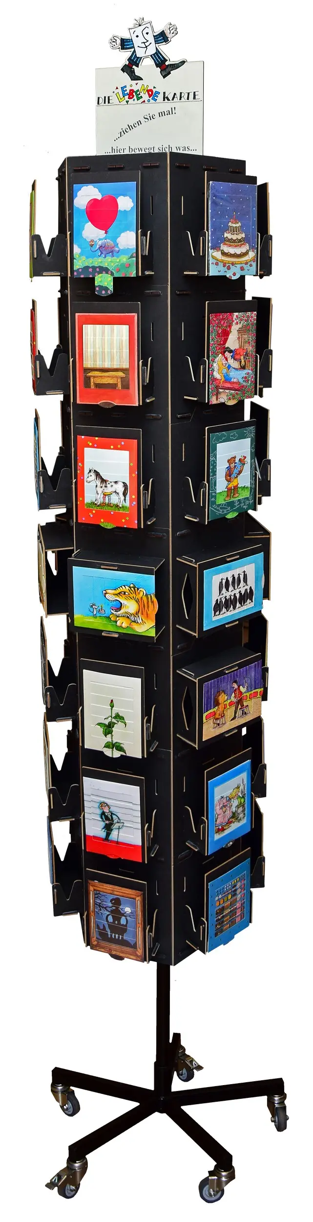 Présentoir à cartes - support rotatif pour cartes vivantes 42 motifs