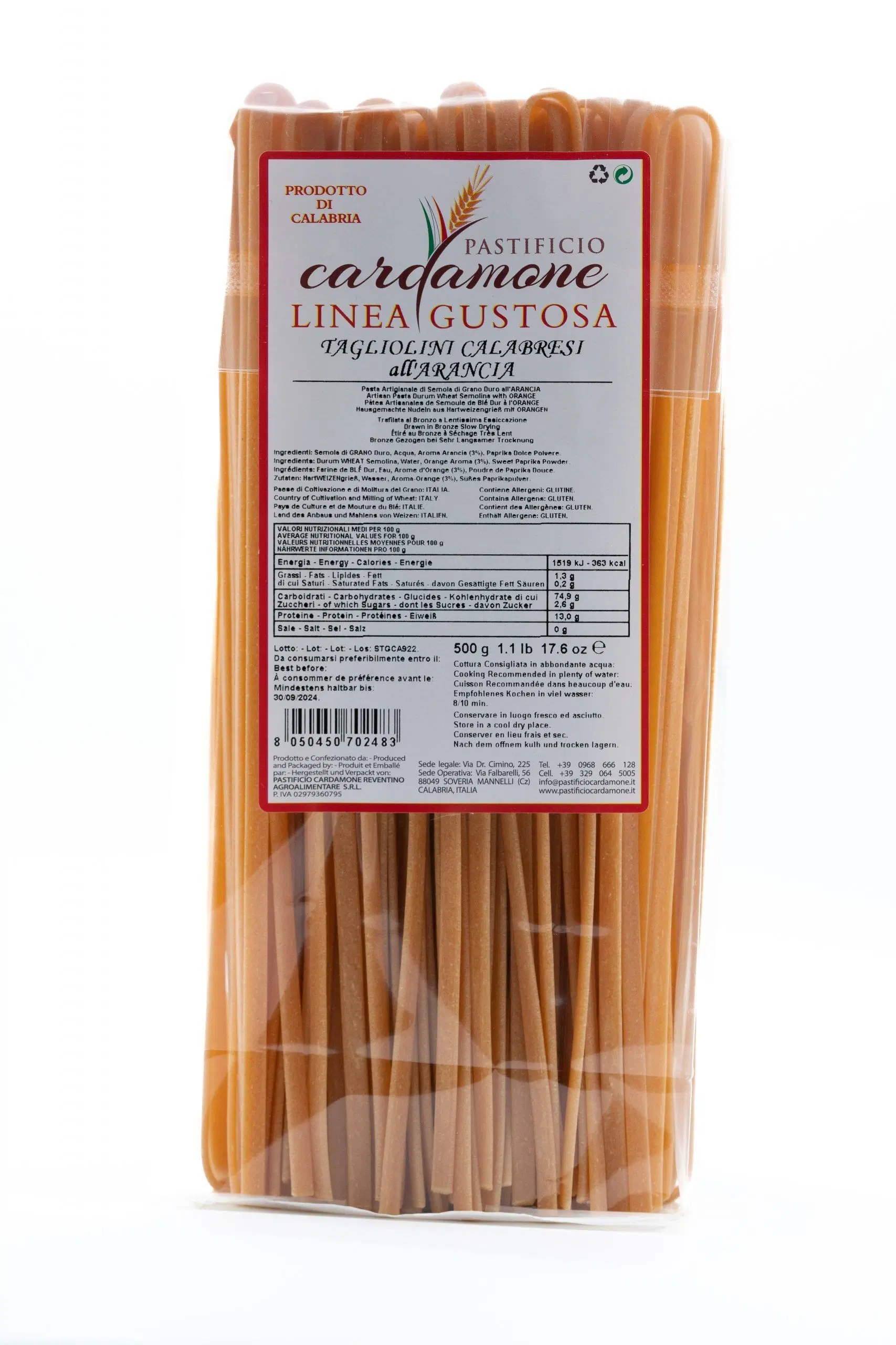 Tagliolini calabrais à l'orange