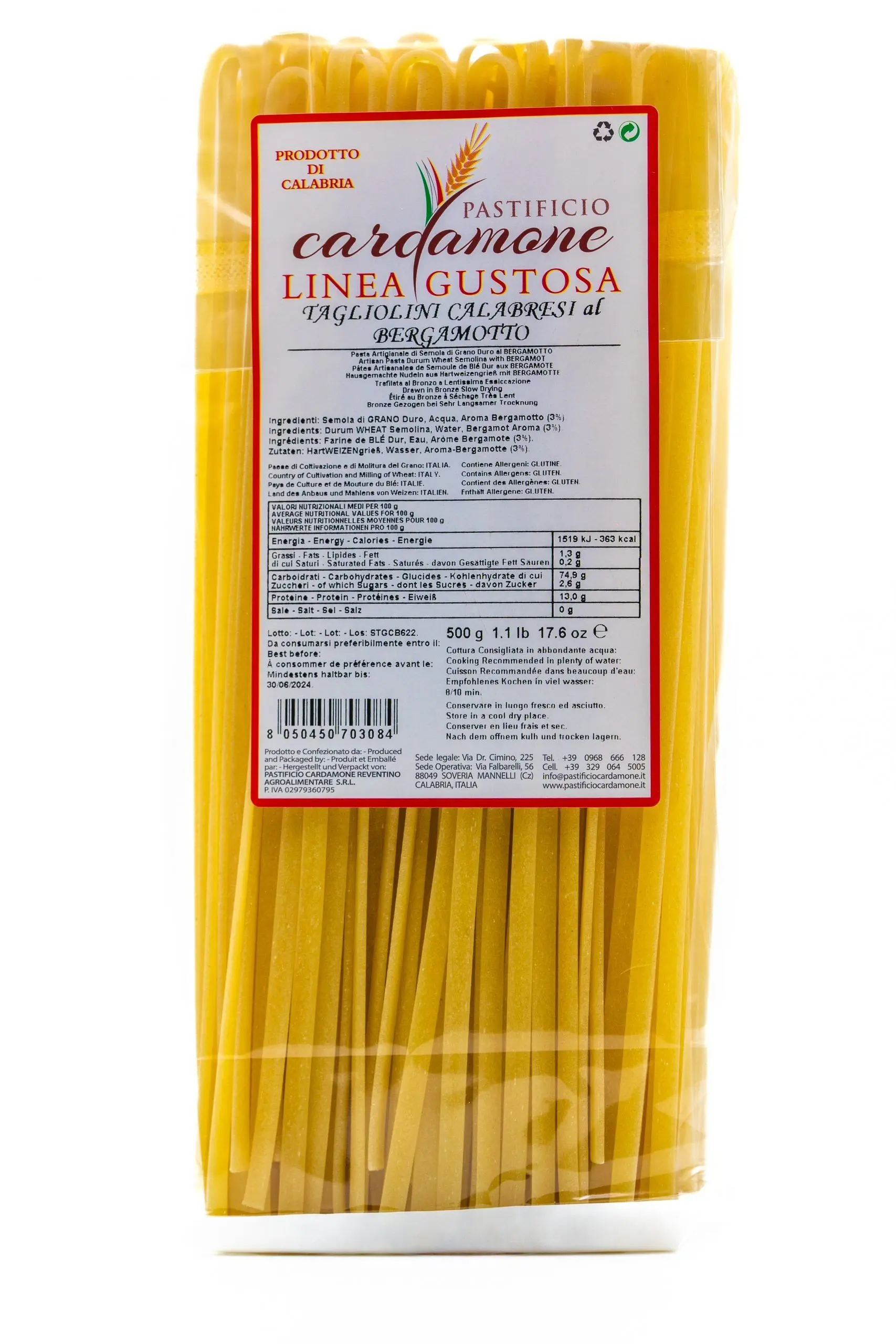 Tagliolini calabrais à la bergamote