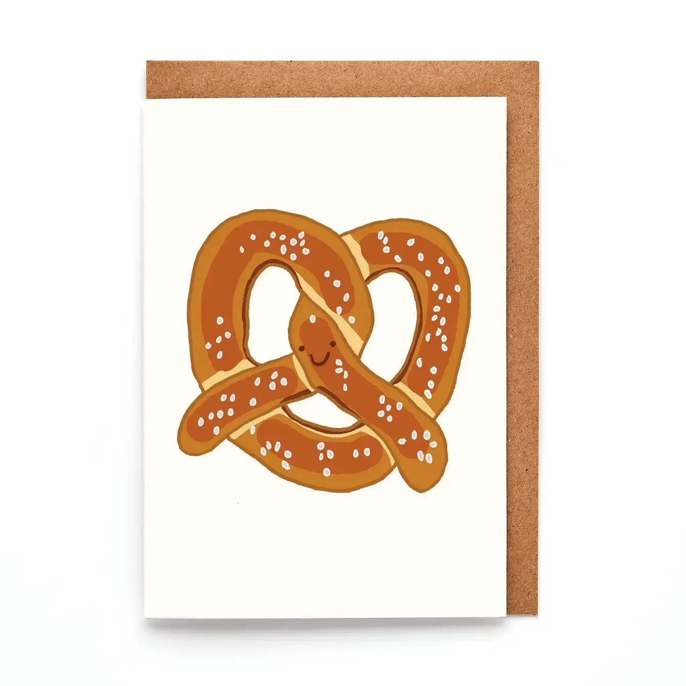 Pretzel Mini A7 Greeting Card | Fun Foodie Design | Blank