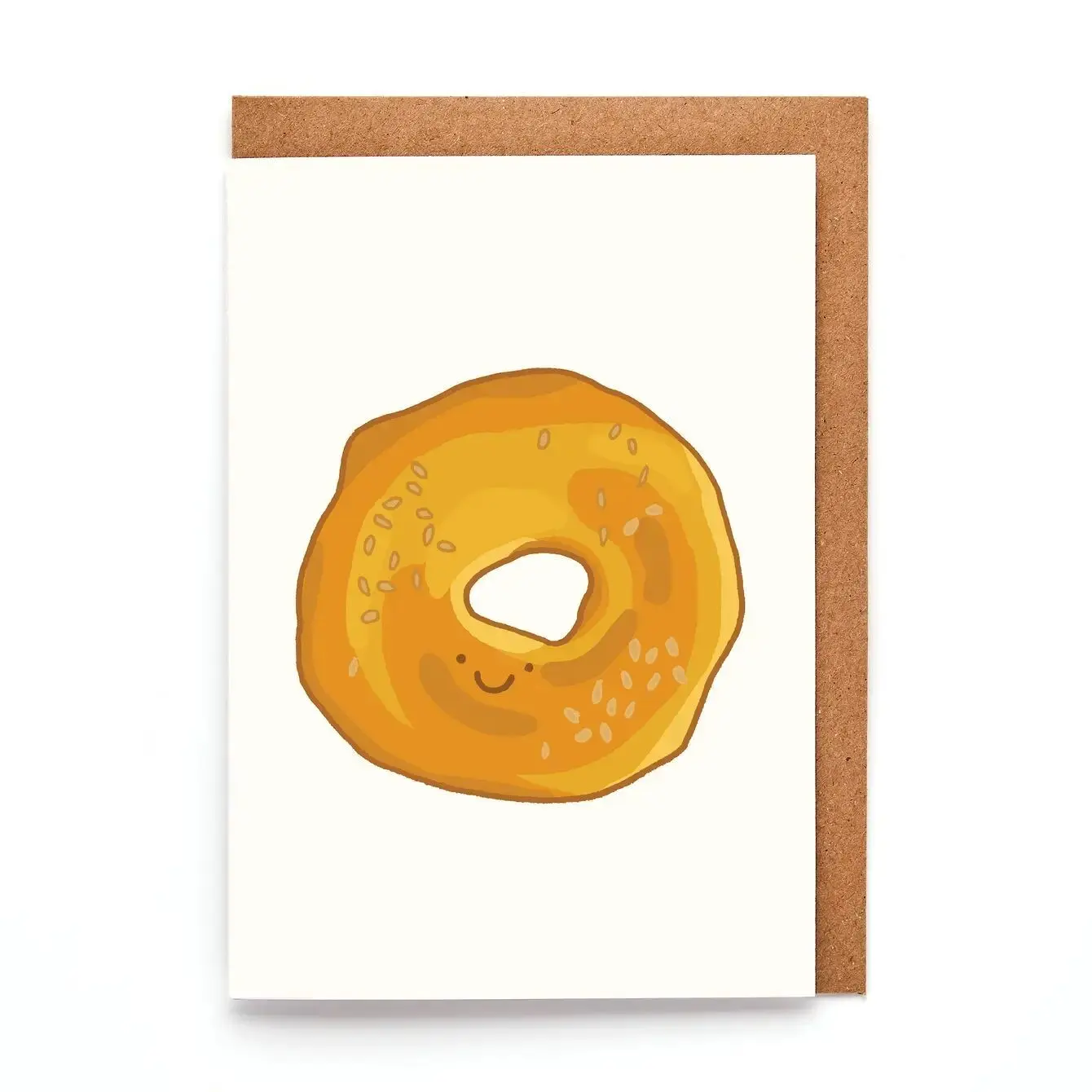 Bagel Mini A7 Greeting Card | Quirky Foodie Design