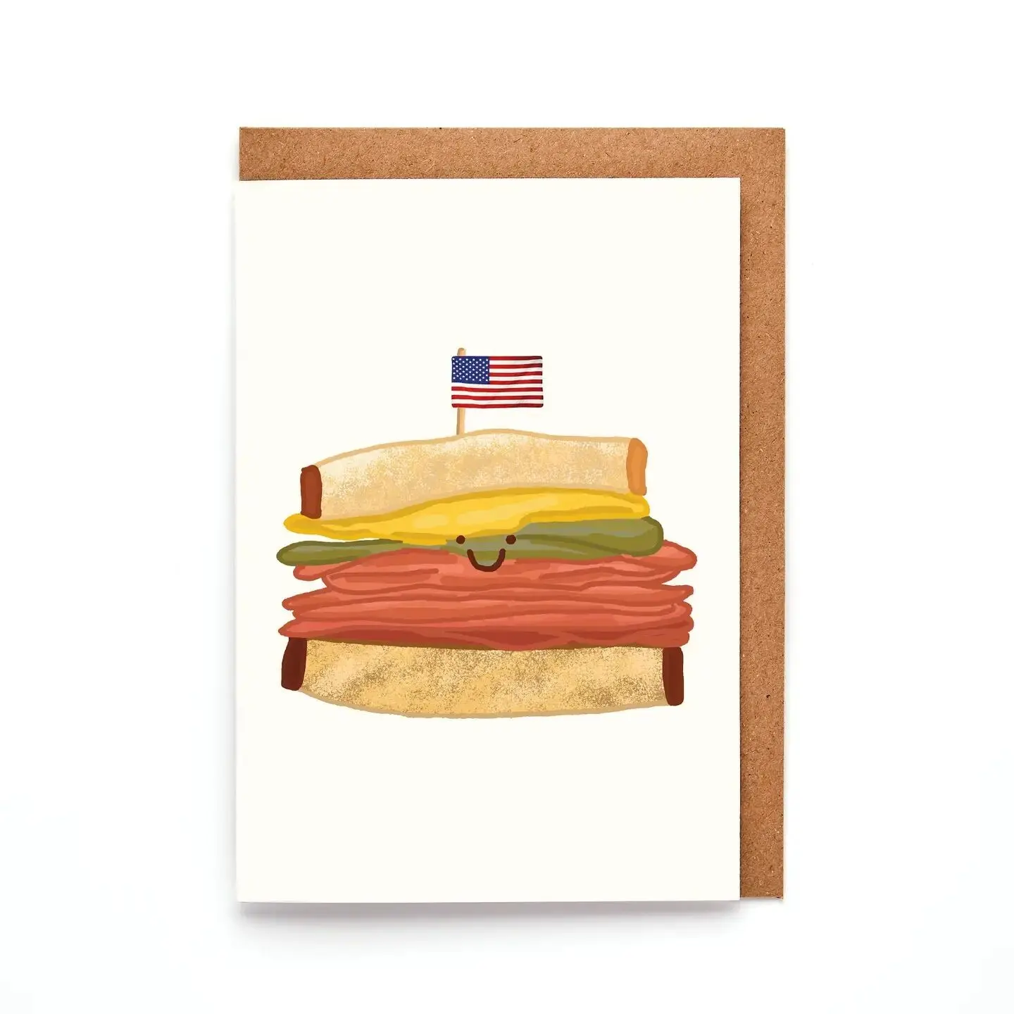 Pastrami on Rye A7 Mini Greeting Card | NYC Foodie Design