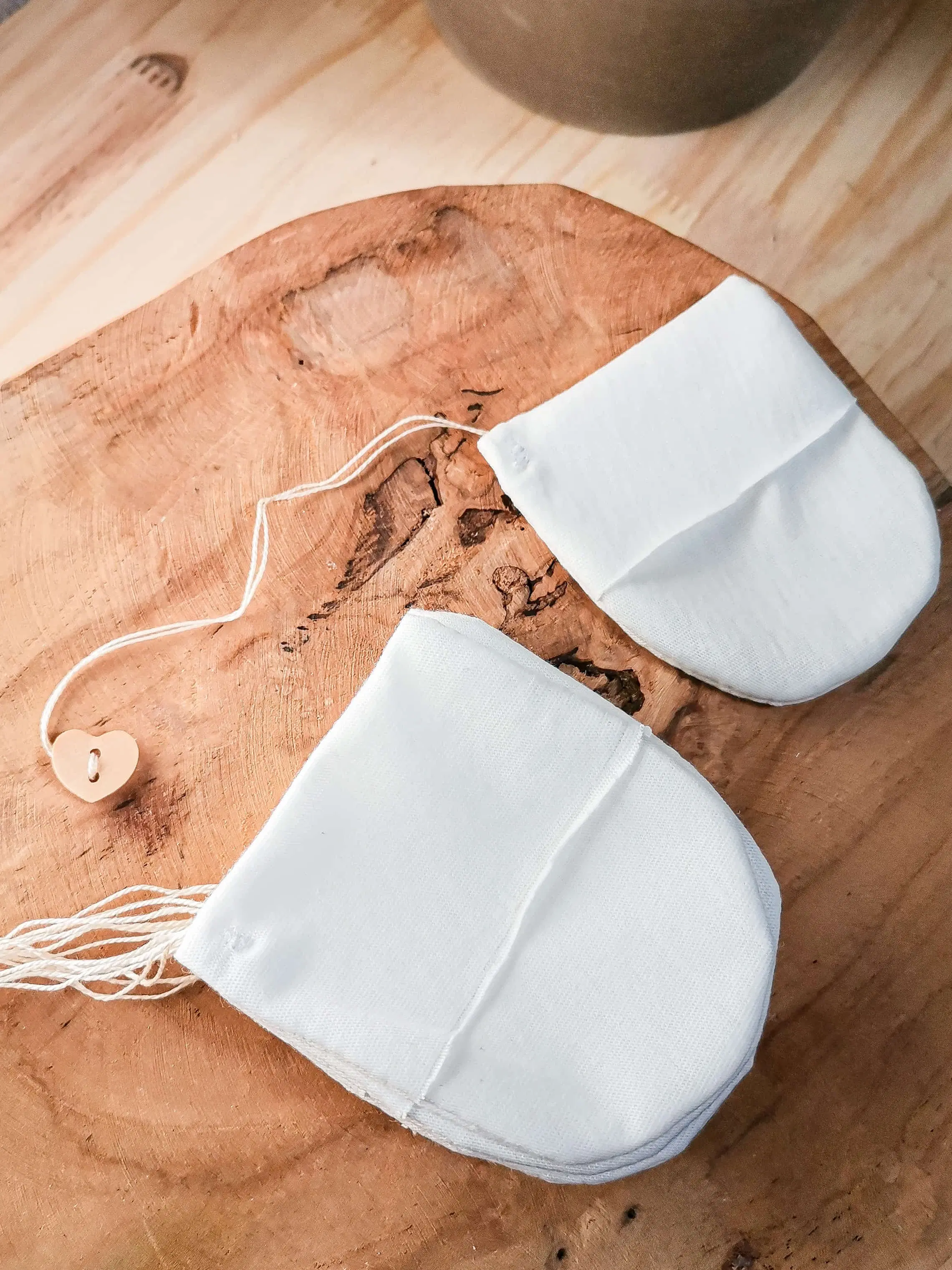 Reusable tea bag, organic tea bag, organic jersey, washable and compostable tea bag