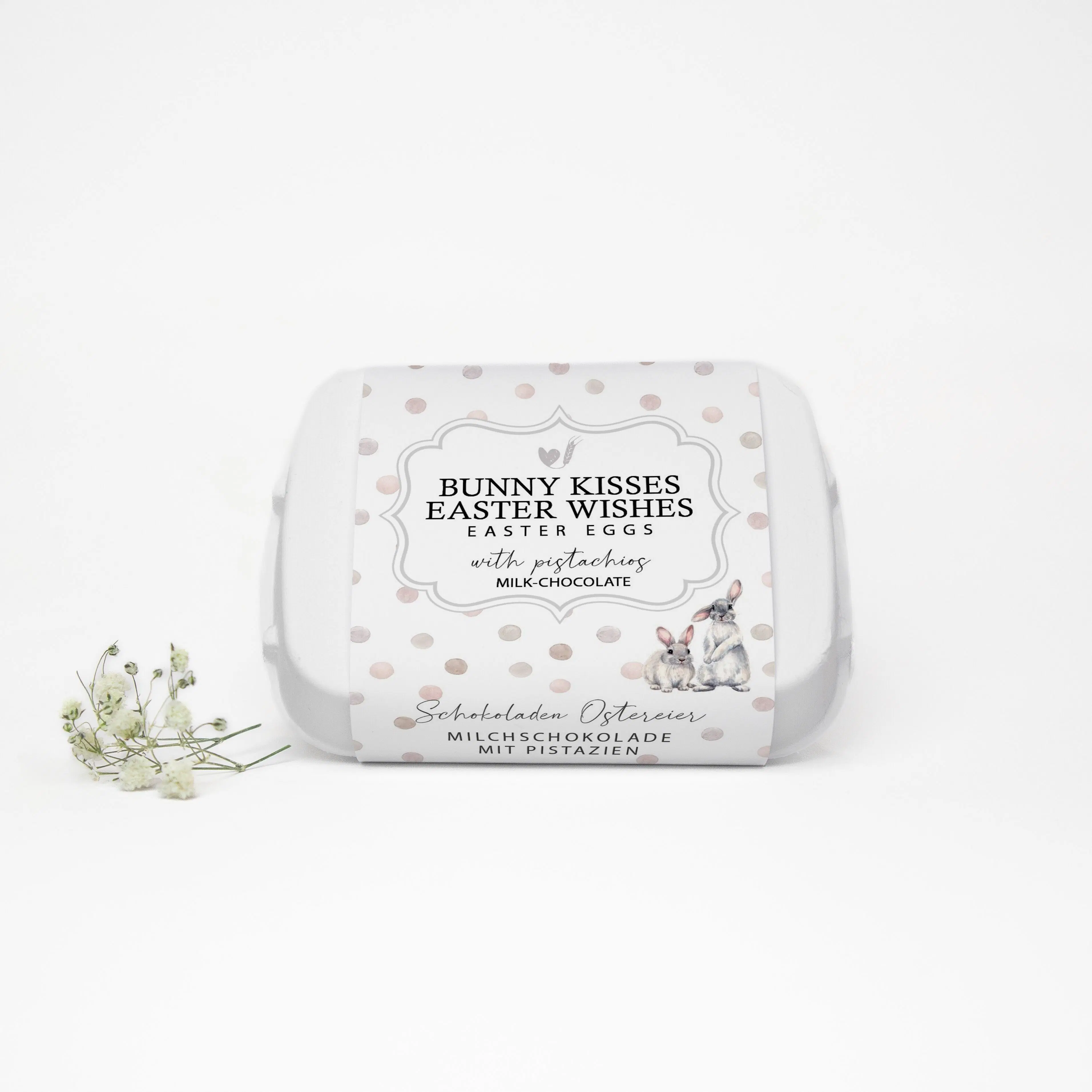 Schokoladen Ostereier "Bunny Kisses, Easter Wishes"