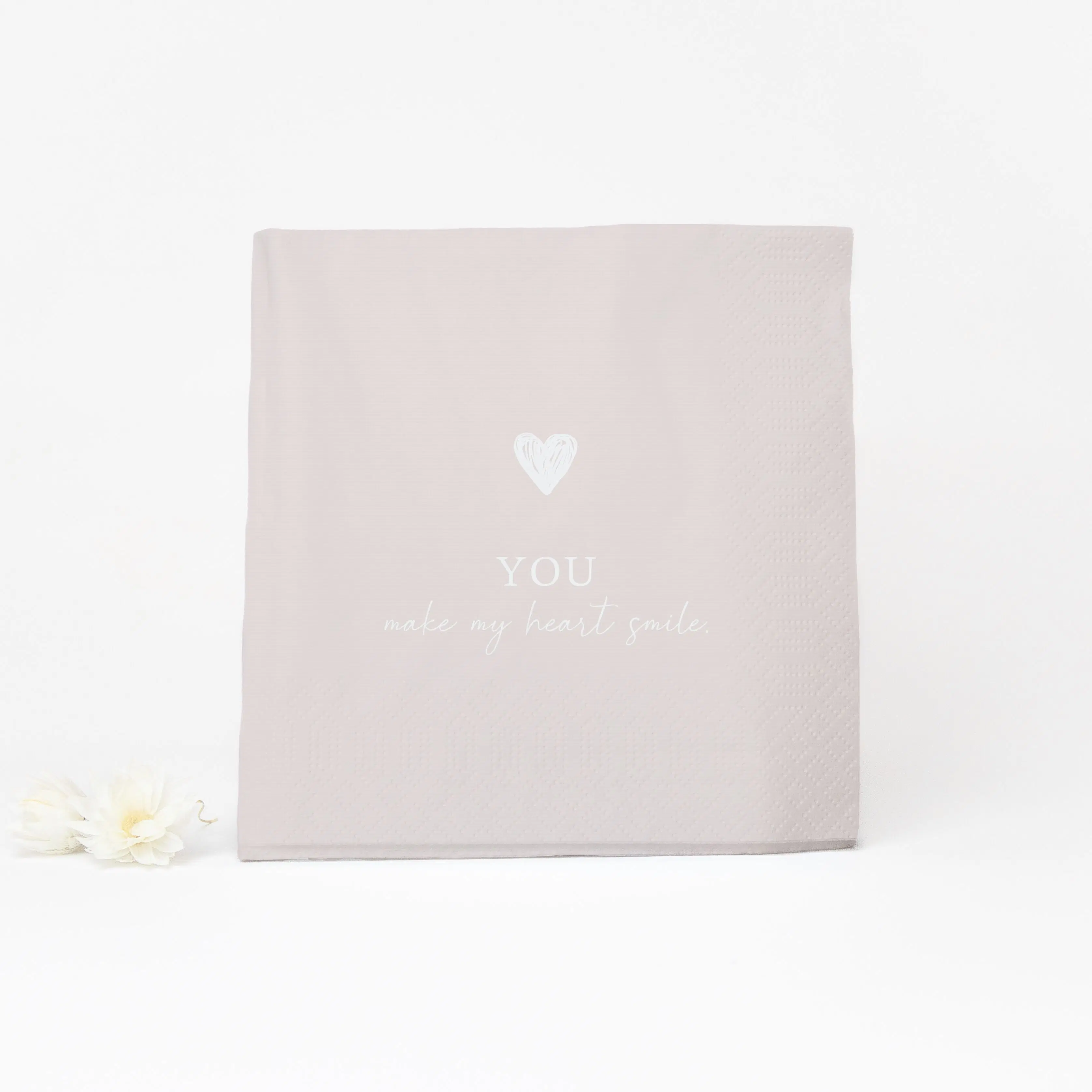 Serviette "You make my heart smile"