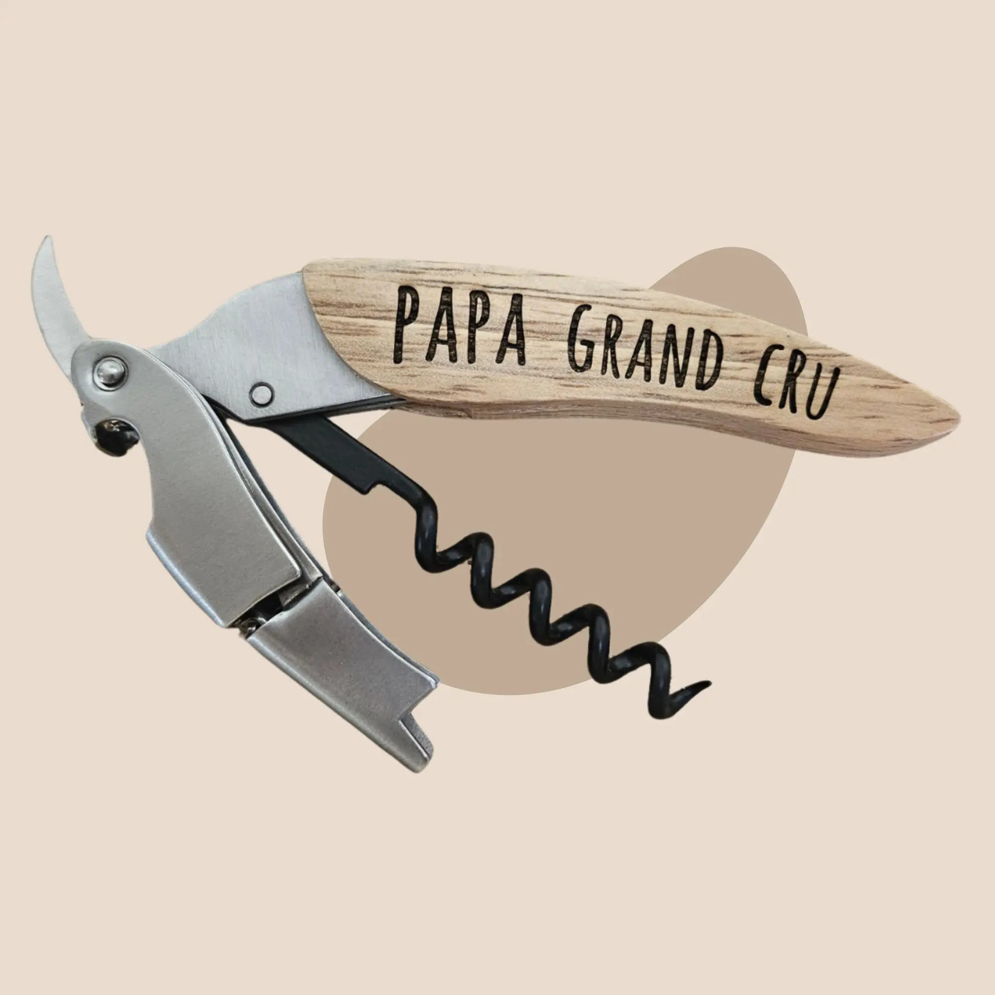 Personalized lemonade corkscrew "Papa grand cru"
